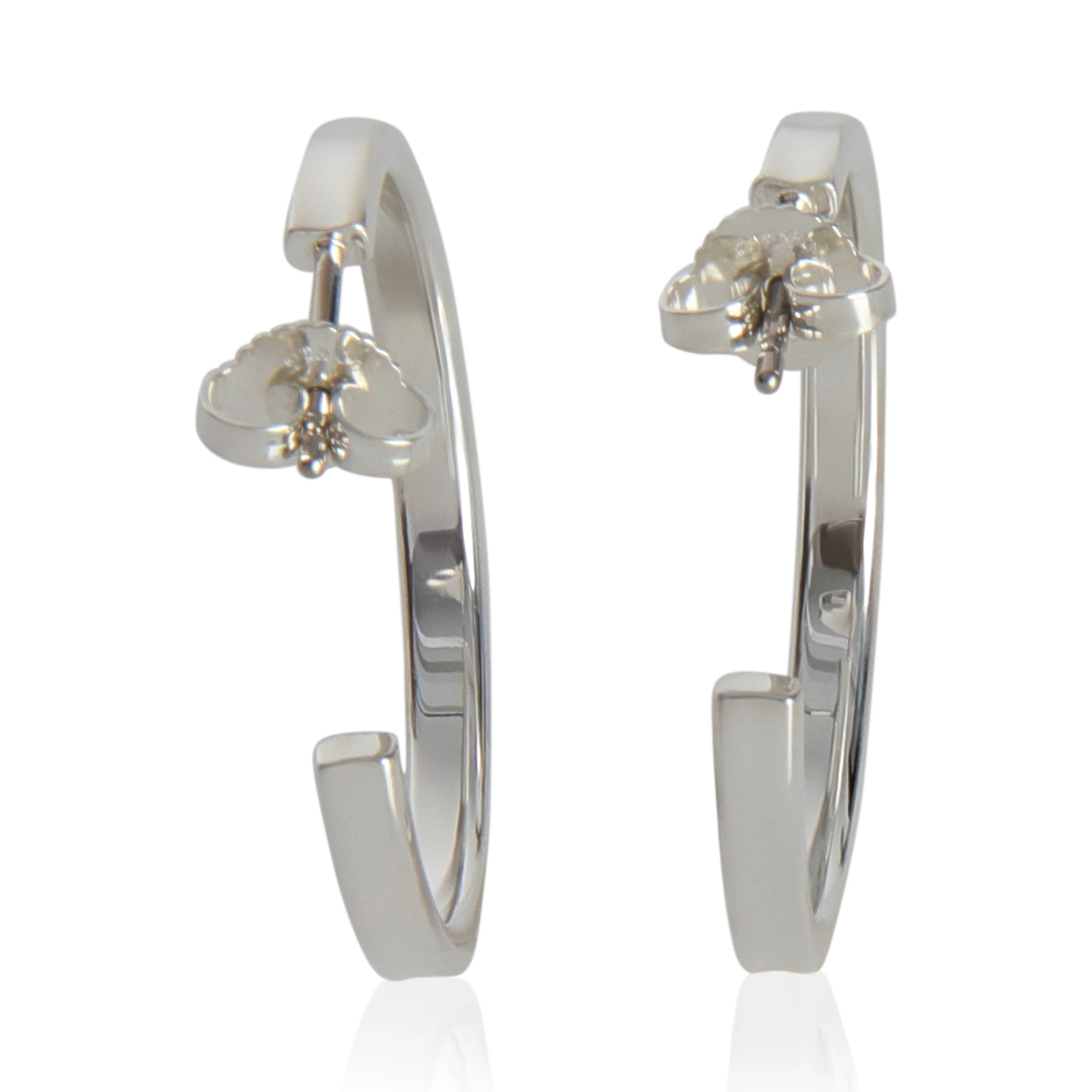 Sterling Silver  Medium 1837 Hoop Earrings - Image 4