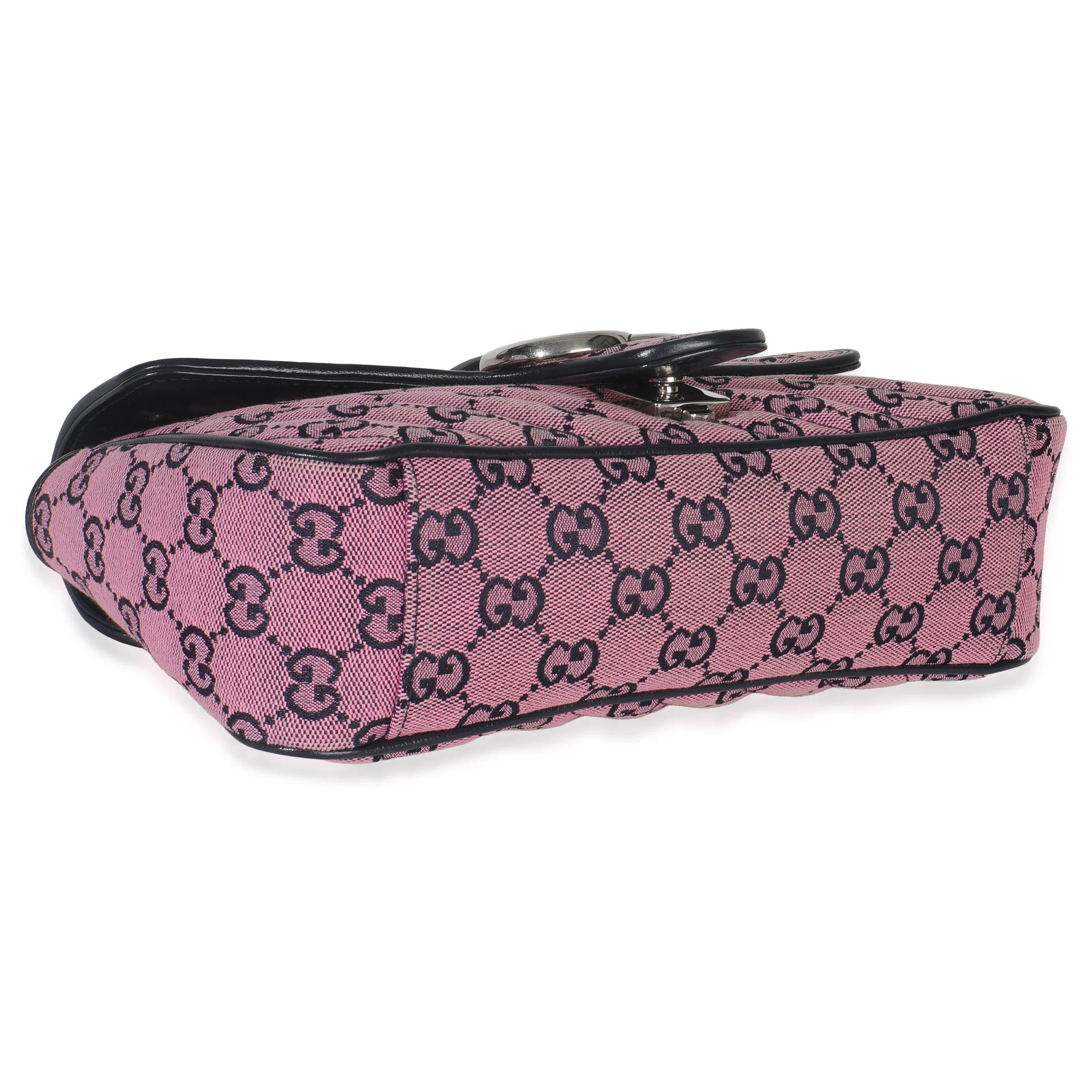 Pink GG Matelasse Diagonal Canvas Small GG Marmont Shoulder Bag - Image 6