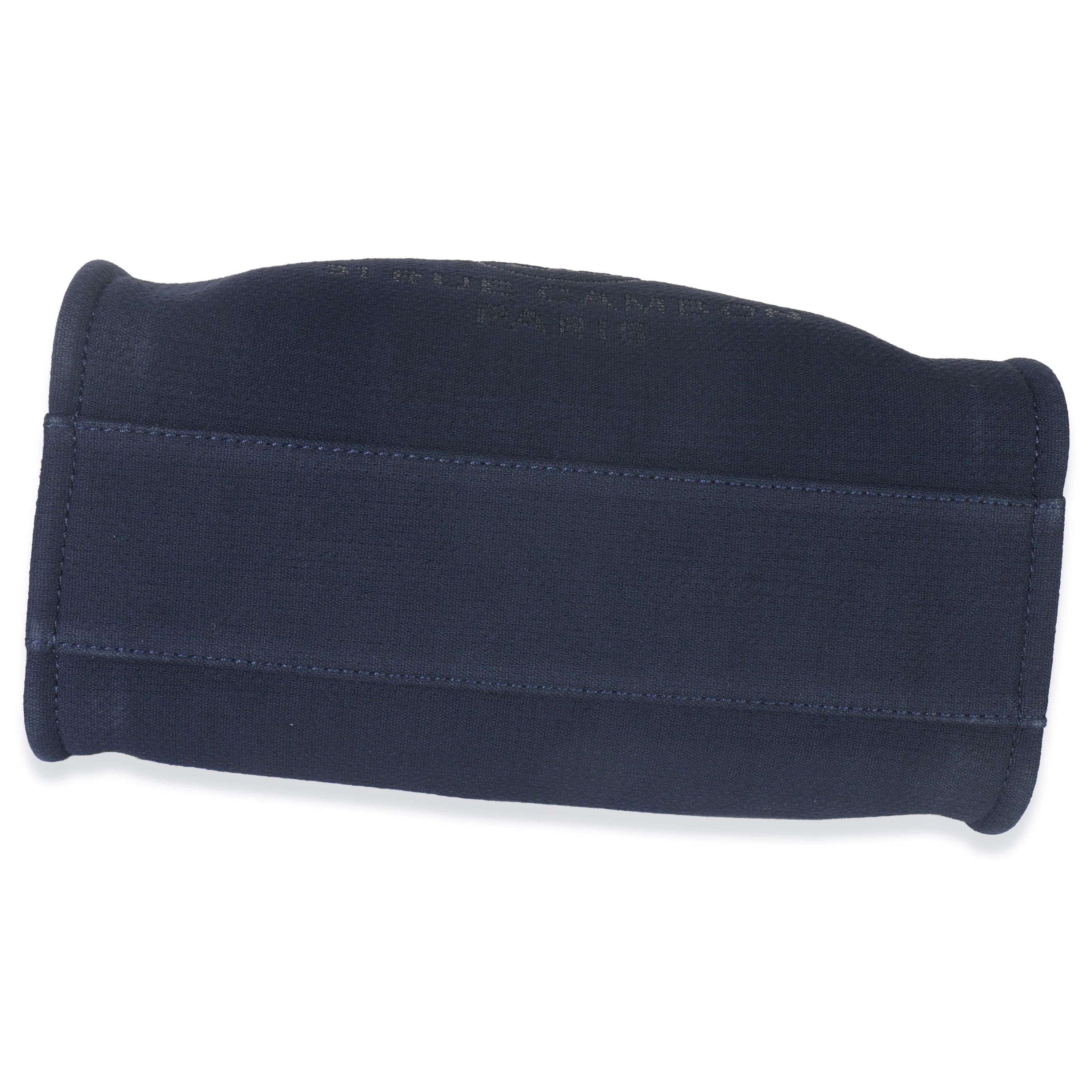 23A Navy Mixed Fibers Large Deauville Tote - Image 5