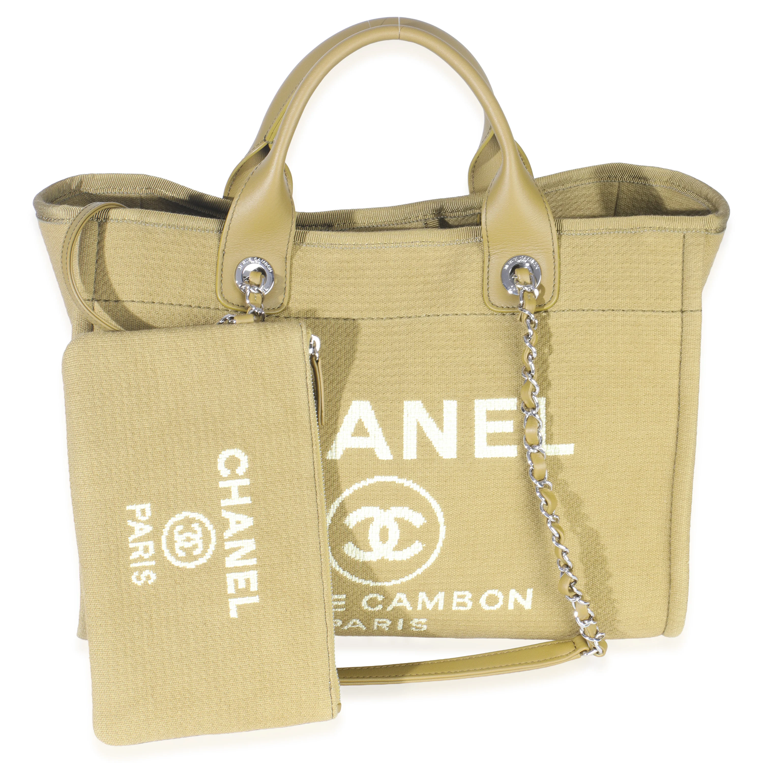 23A Green Mixed Fibers Large Deauville Tote