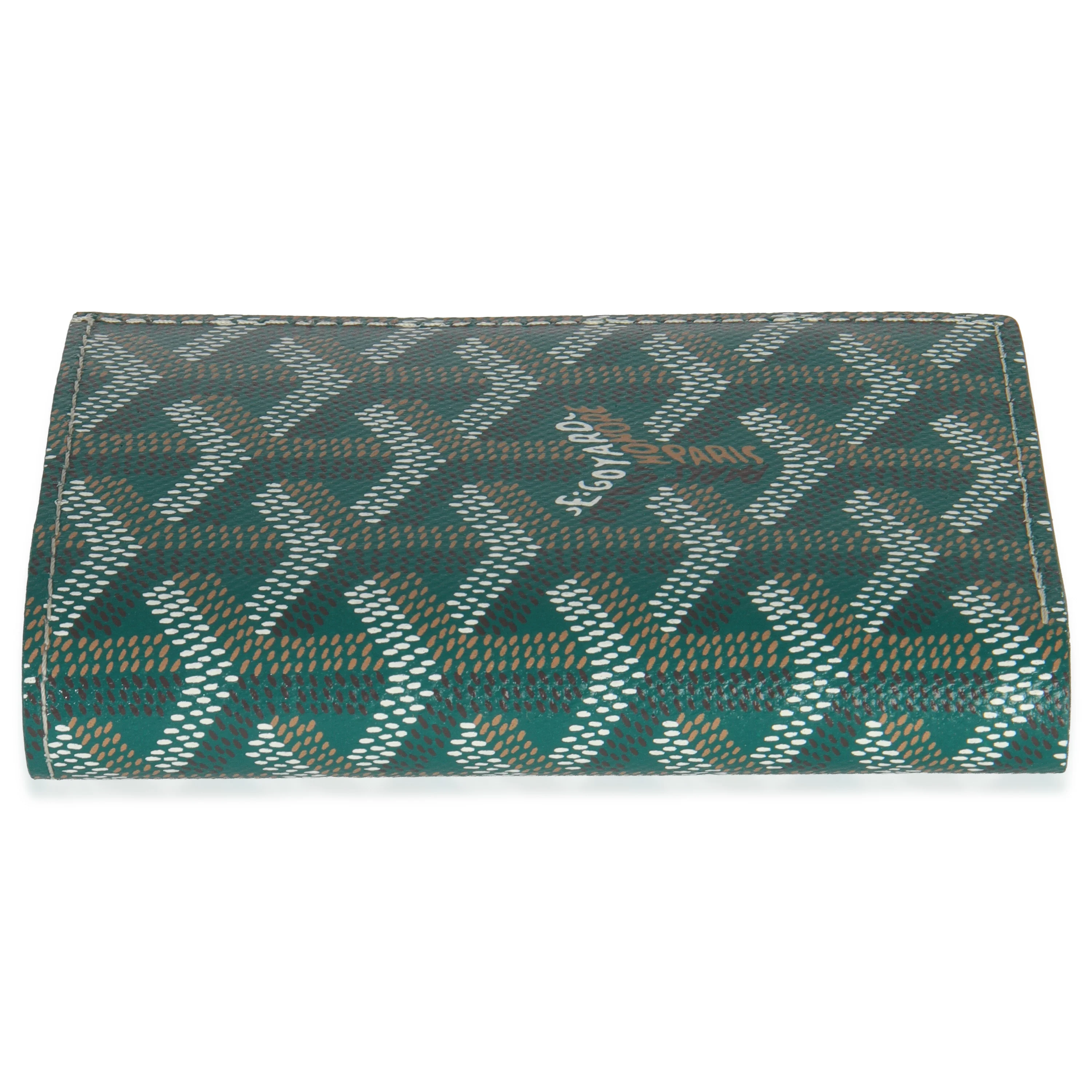 Green Goyardine Canvas Saint Pierre Card Holder - Image 6
