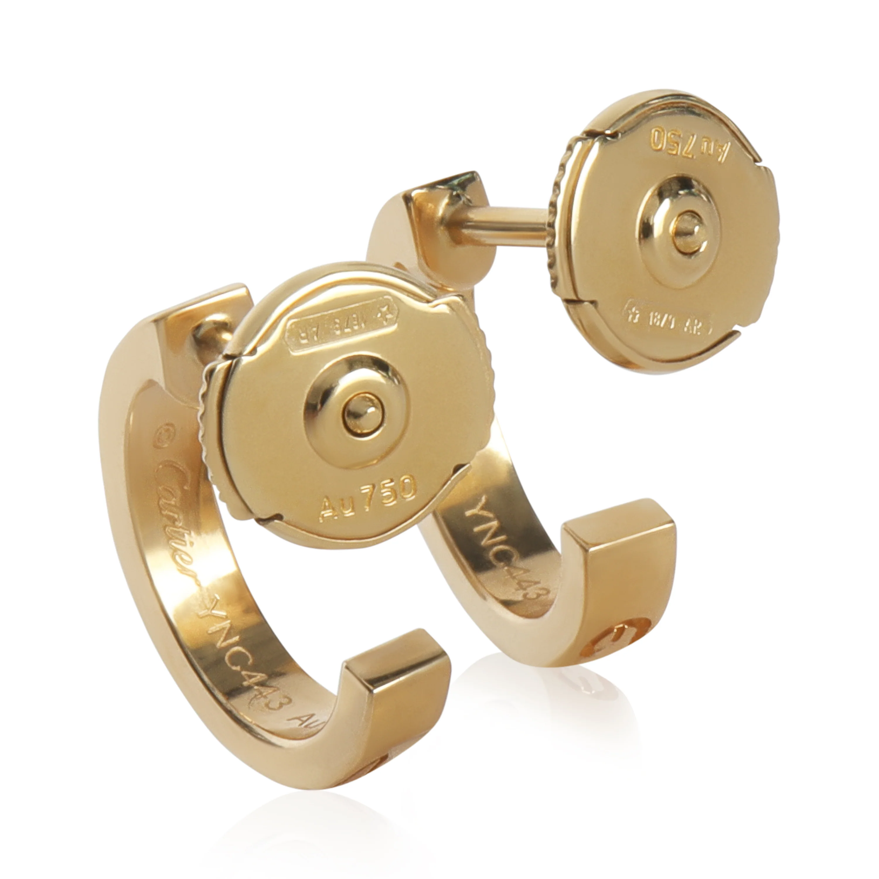 Yellow Gold  Small Model Love Hoop Earrings - Image 4