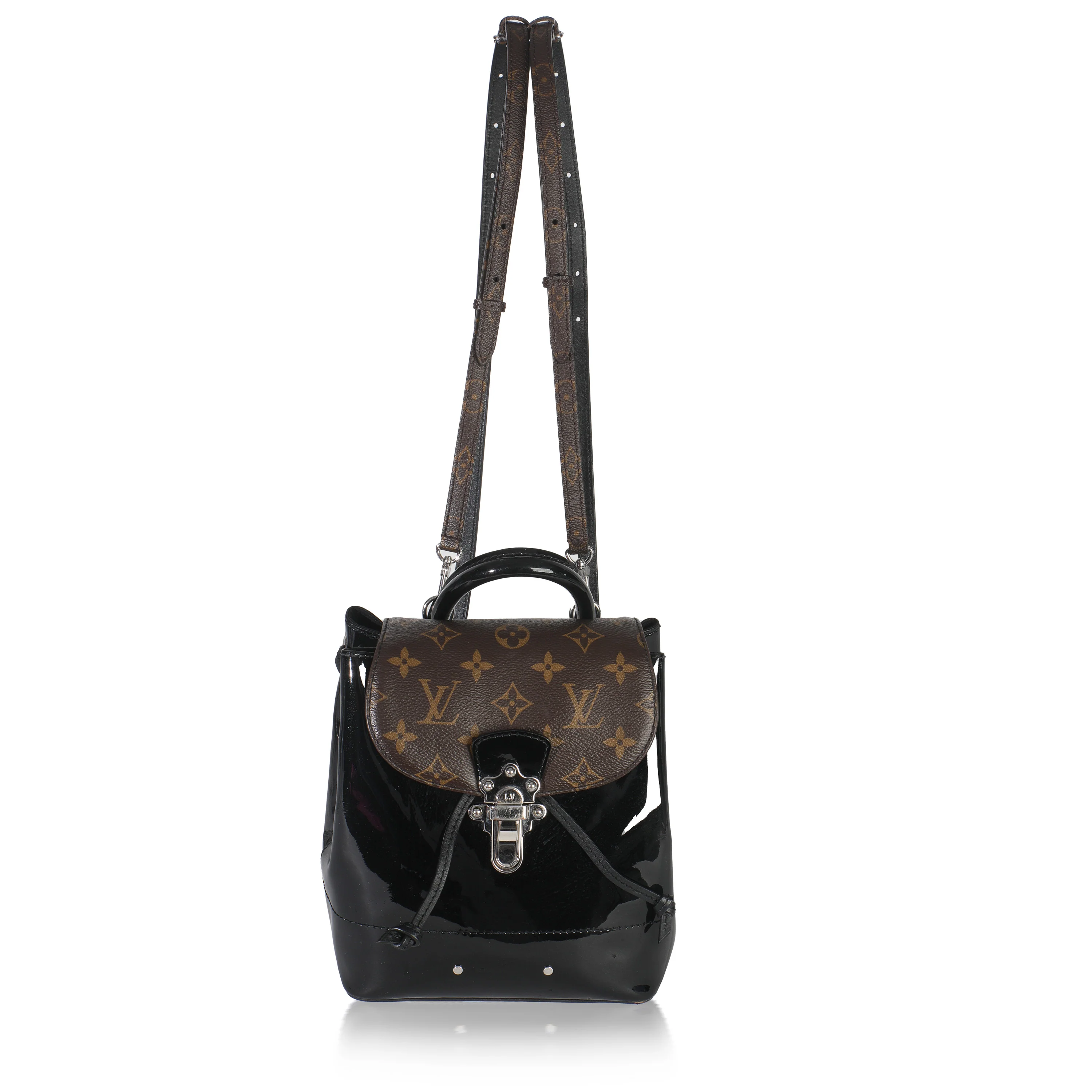 Black Patent Monogram Hot Springs Backpack