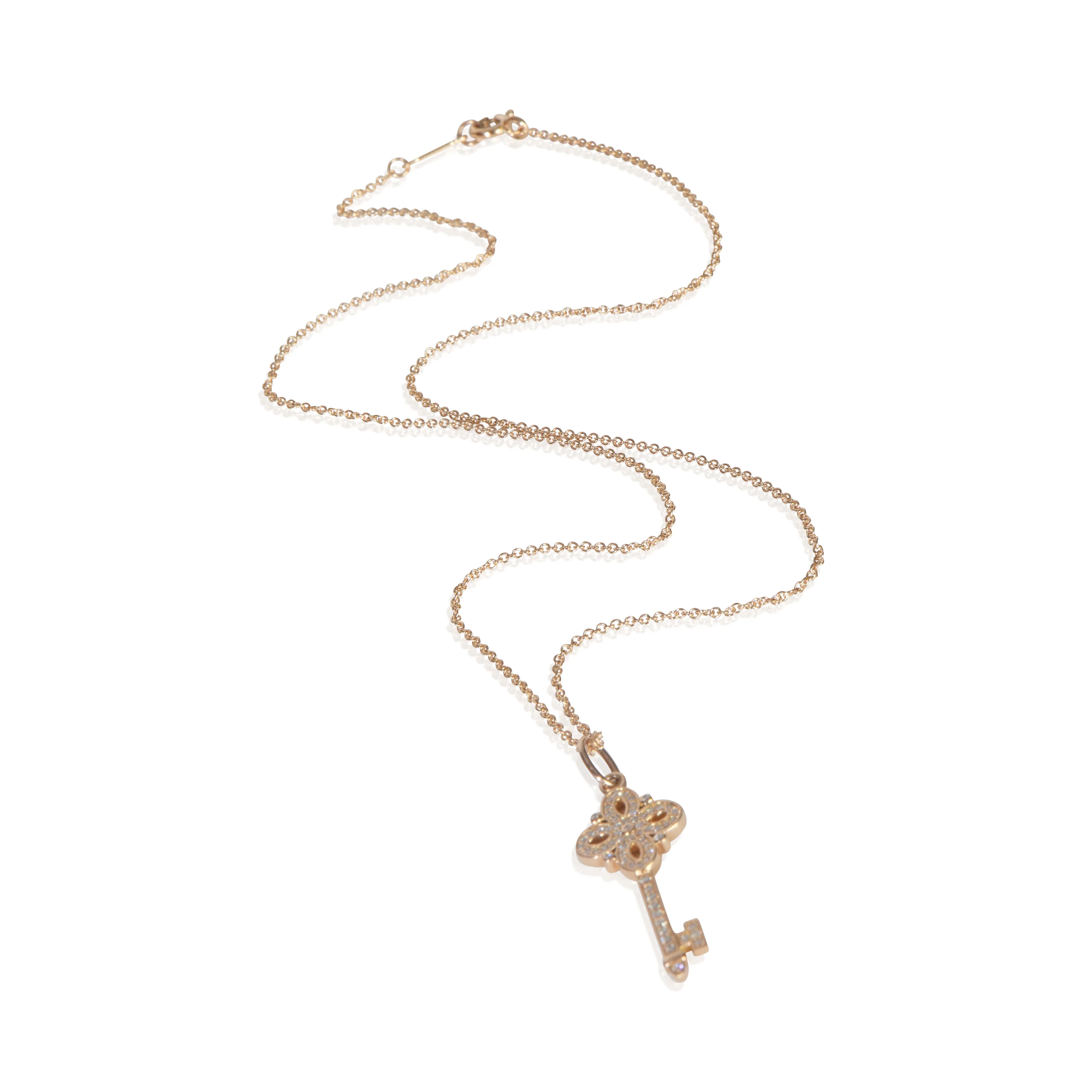 Rose Gold Diamond Mini Victoria Key Pendant - Image 3