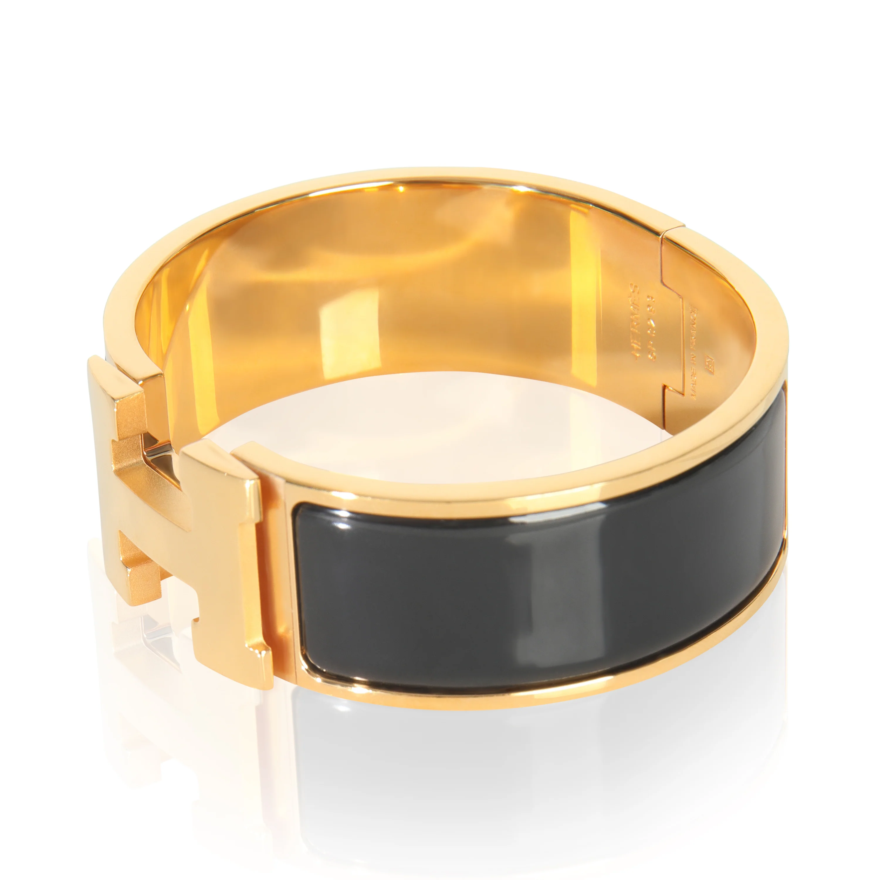 Gold-Plated Clic Clac In Noir Bracelet - Image 2