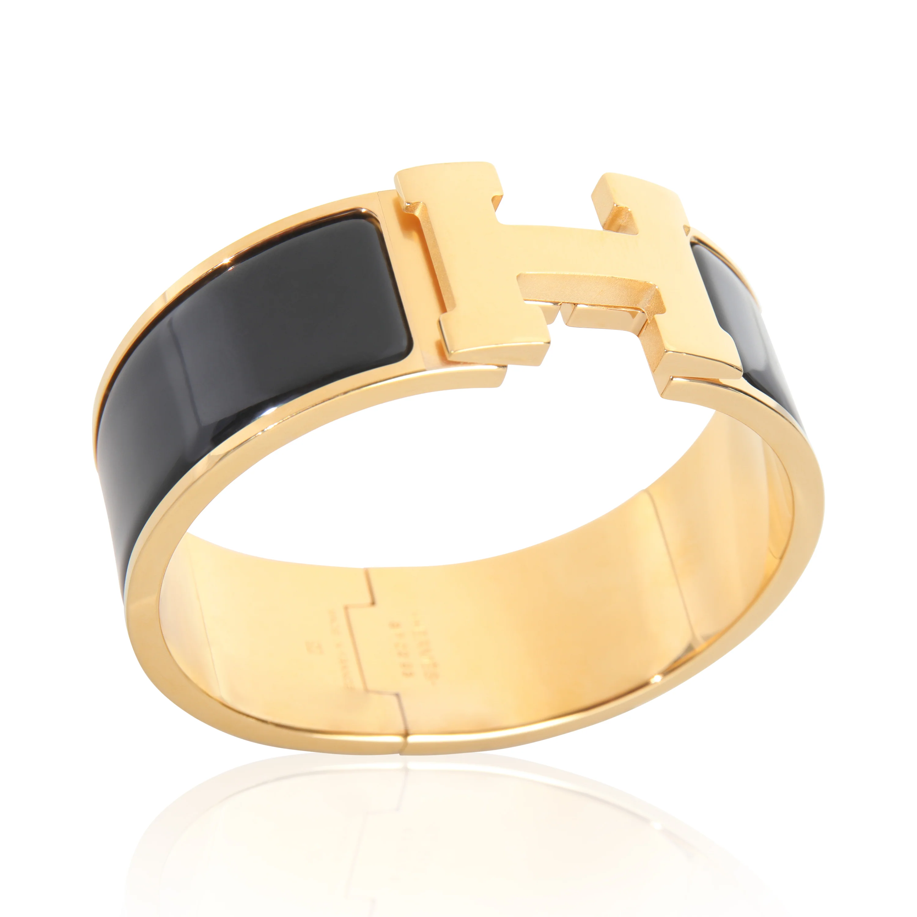 Gold-Plated Clic Clac In Noir Bracelet - Image 4
