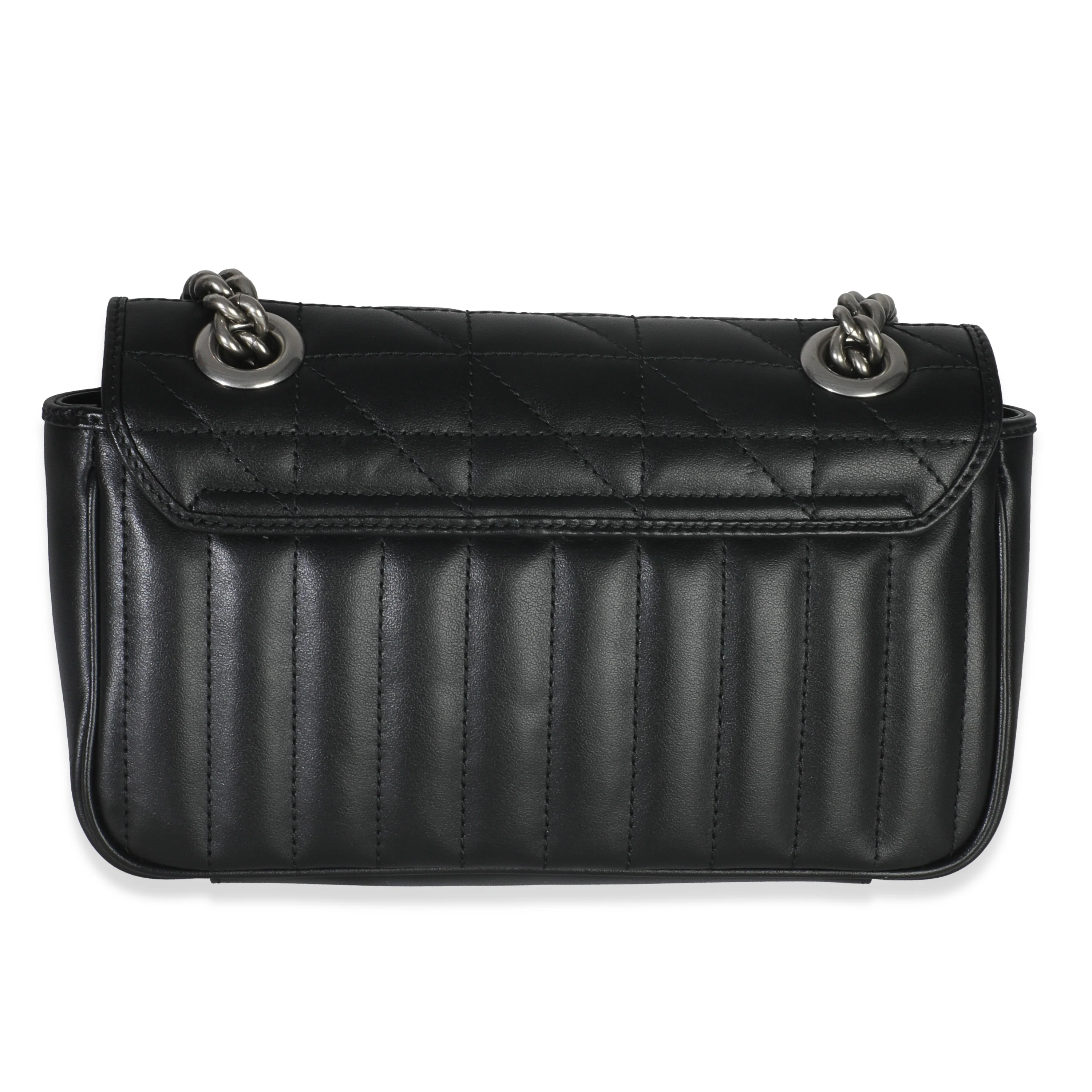 Black Aria Matelasse Calfskin Mini GG Marmont Shoulder Bag - Image 4