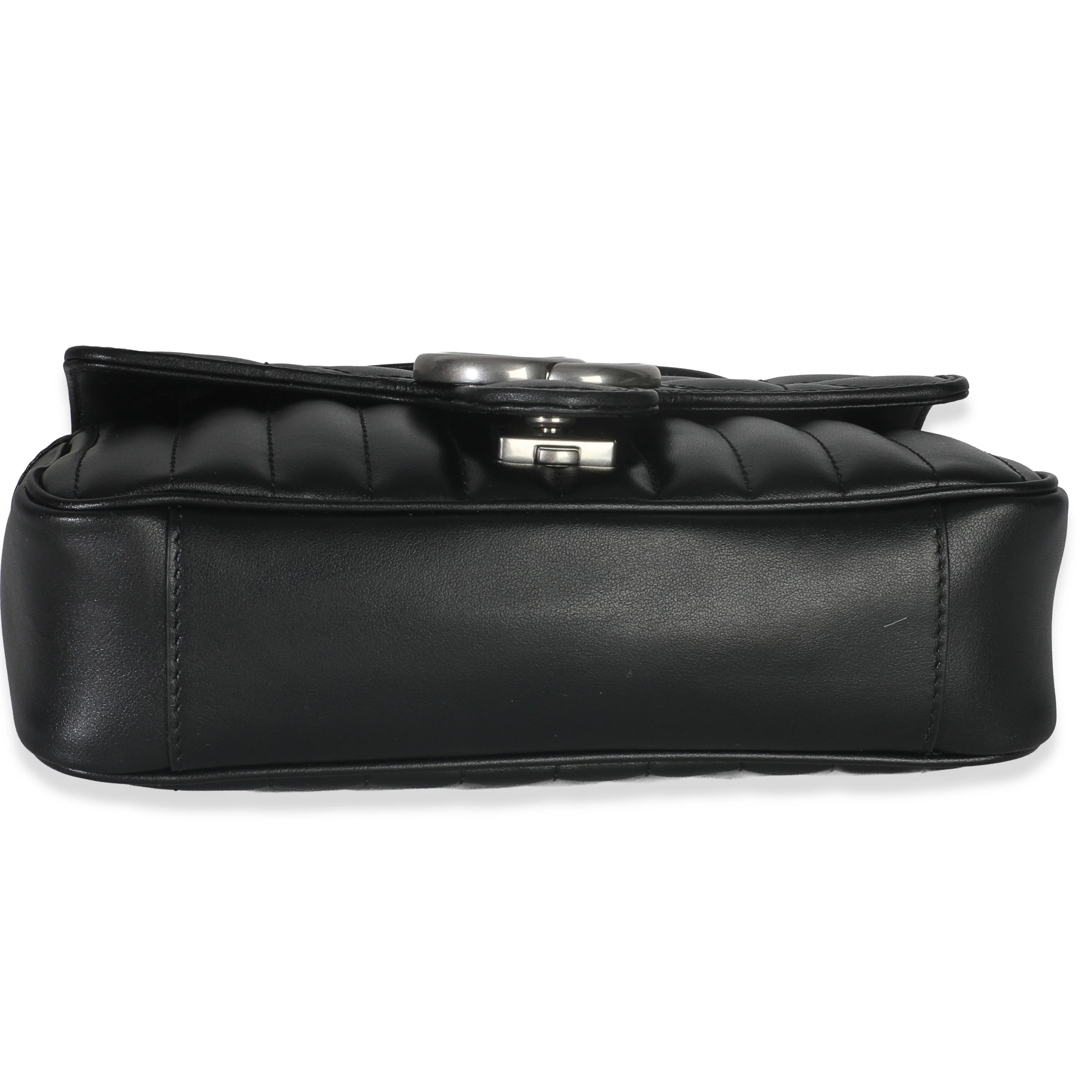 Black Aria Matelasse Calfskin Mini GG Marmont Shoulder Bag - Image 5