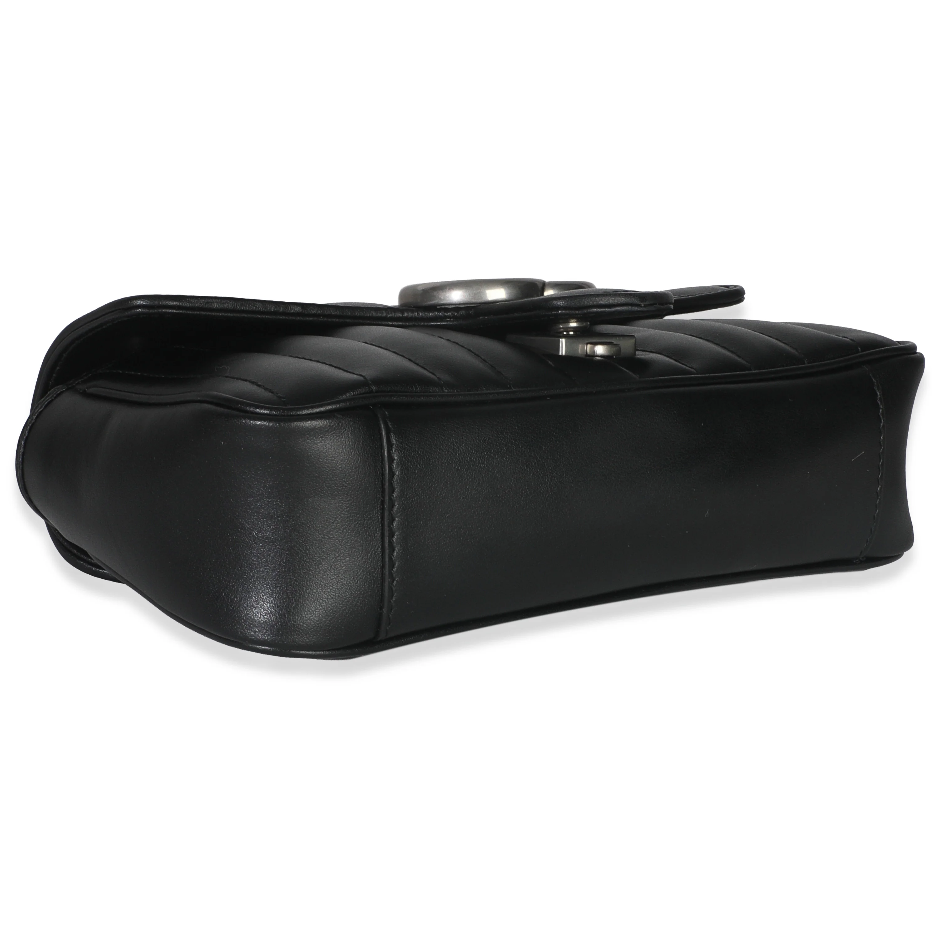 Black Aria Matelasse Calfskin Mini GG Marmont Shoulder Bag - Image 6