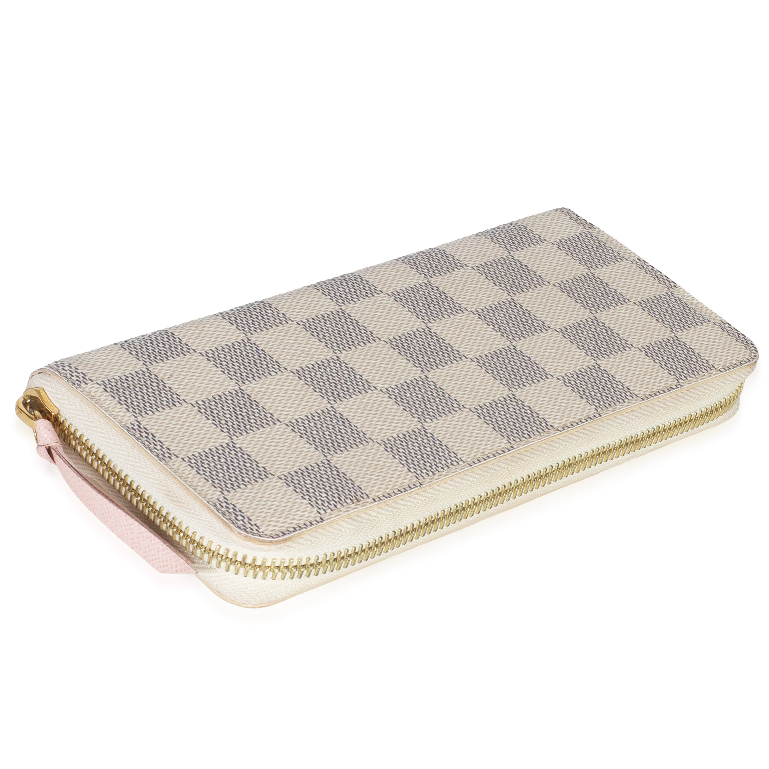 Rose Ballerine Damier Azur Canvas Clemence Wallet - Image 6