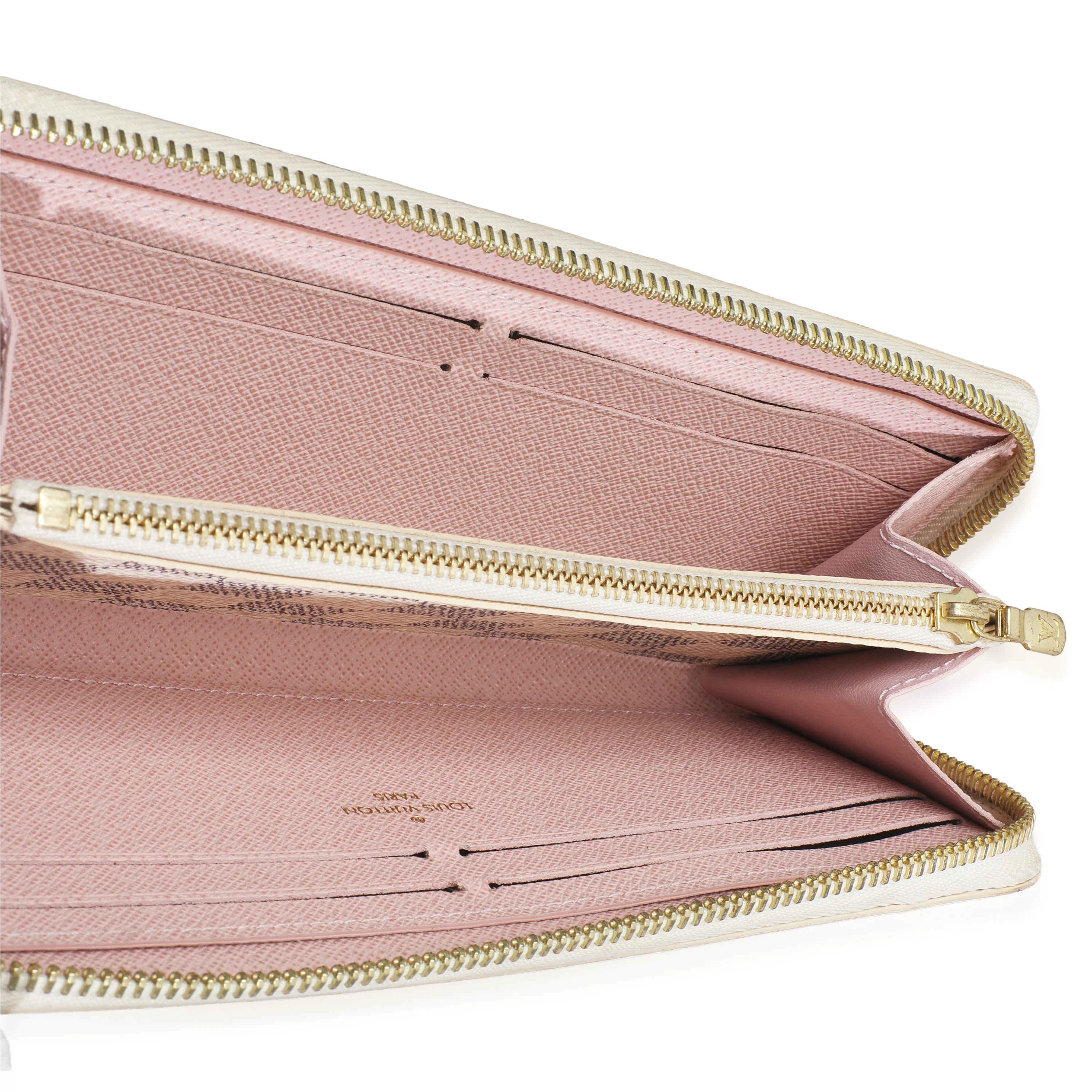 Rose Ballerine Damier Azur Canvas Clemence Wallet - Image 8