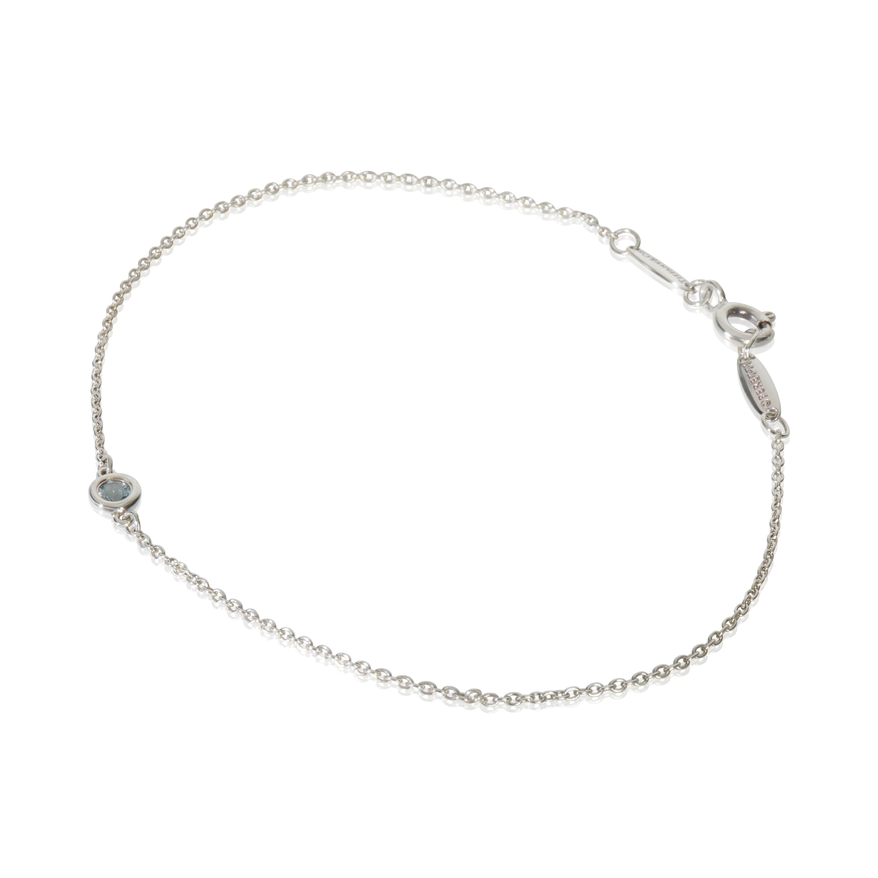Sterling Silver Aquamarine Elsa Peretti Color By The Yard Bracelet - Image 2