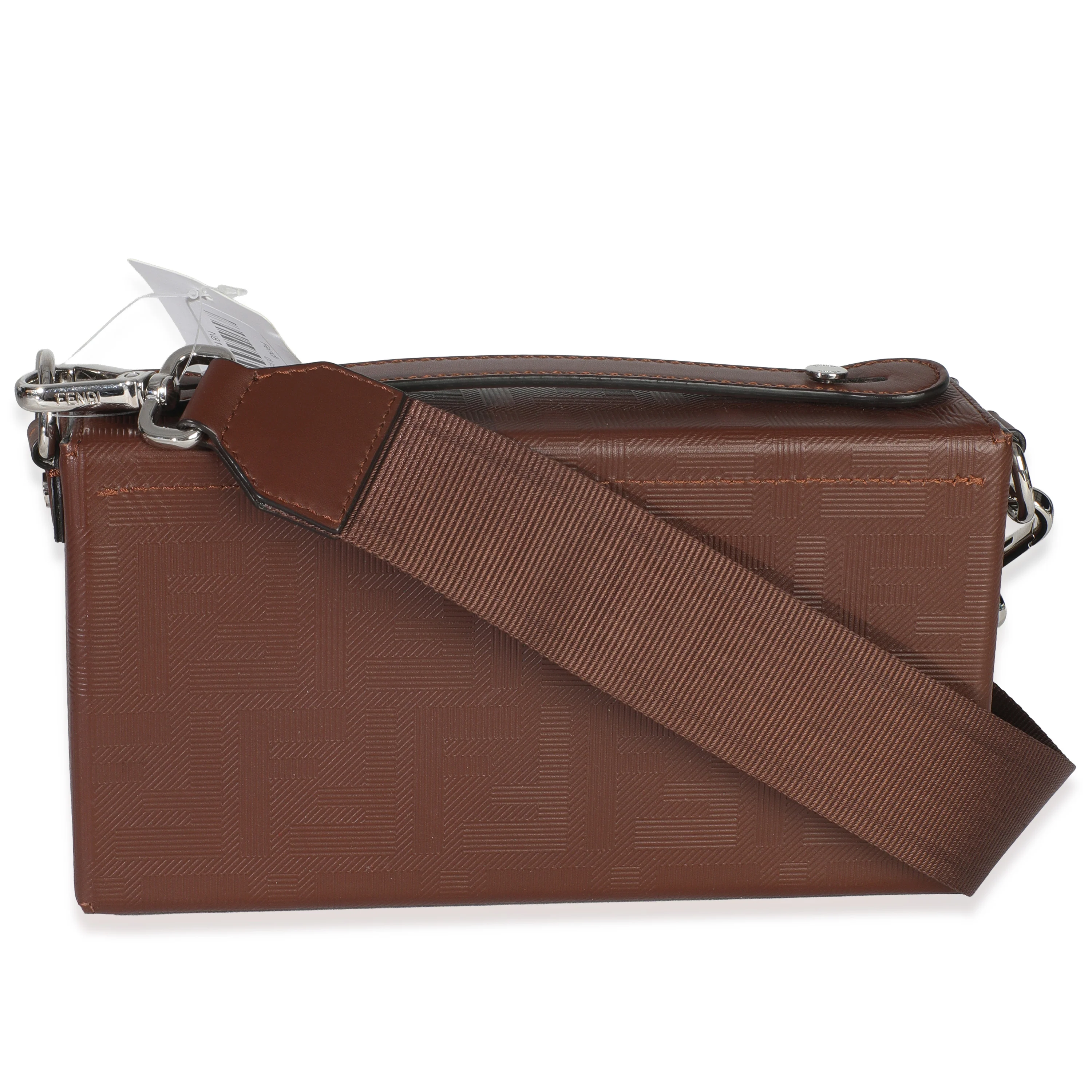 Brown FF Leather Baguette Soft Trunk Crossbody - Image 4