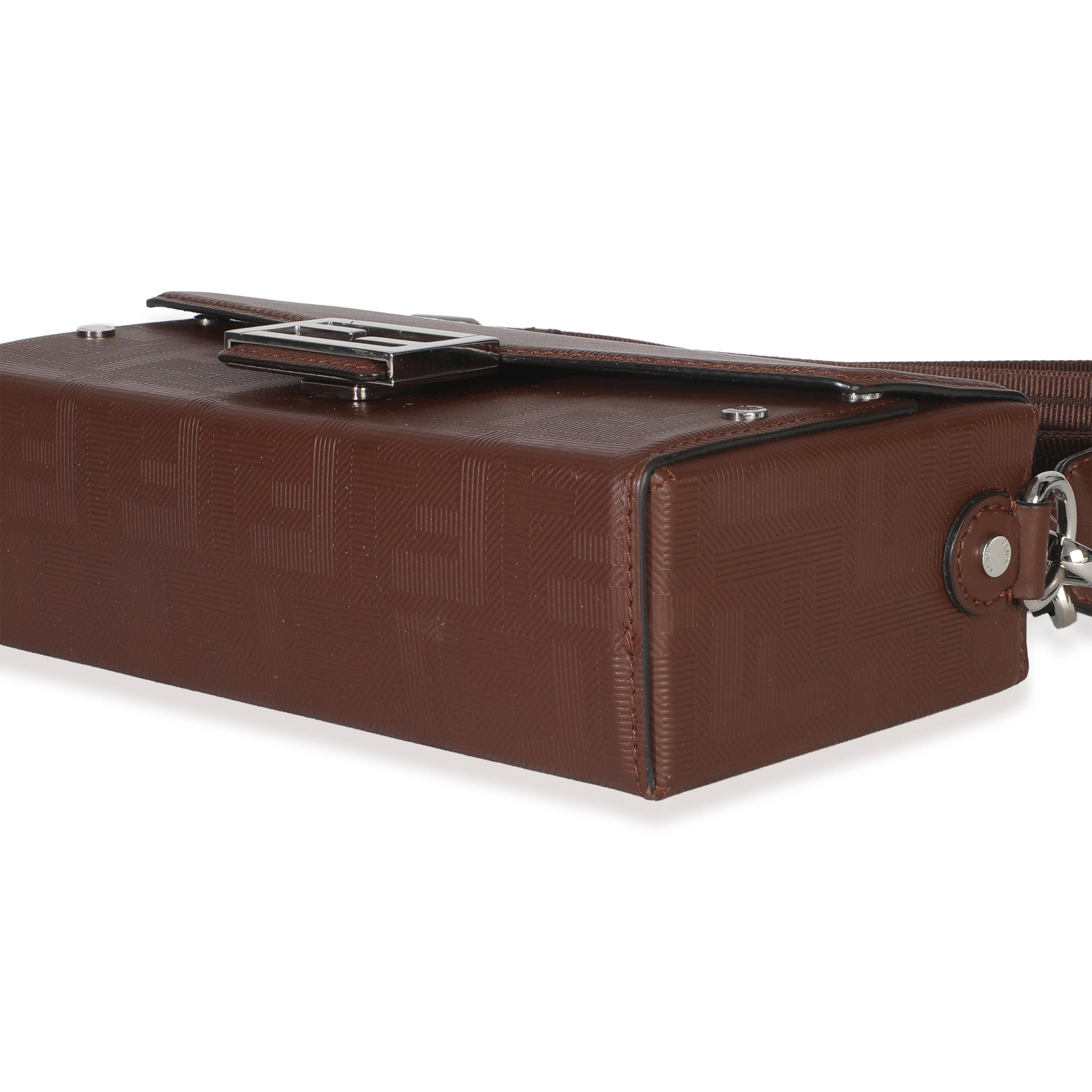 Brown FF Leather Baguette Soft Trunk Crossbody - Image 7