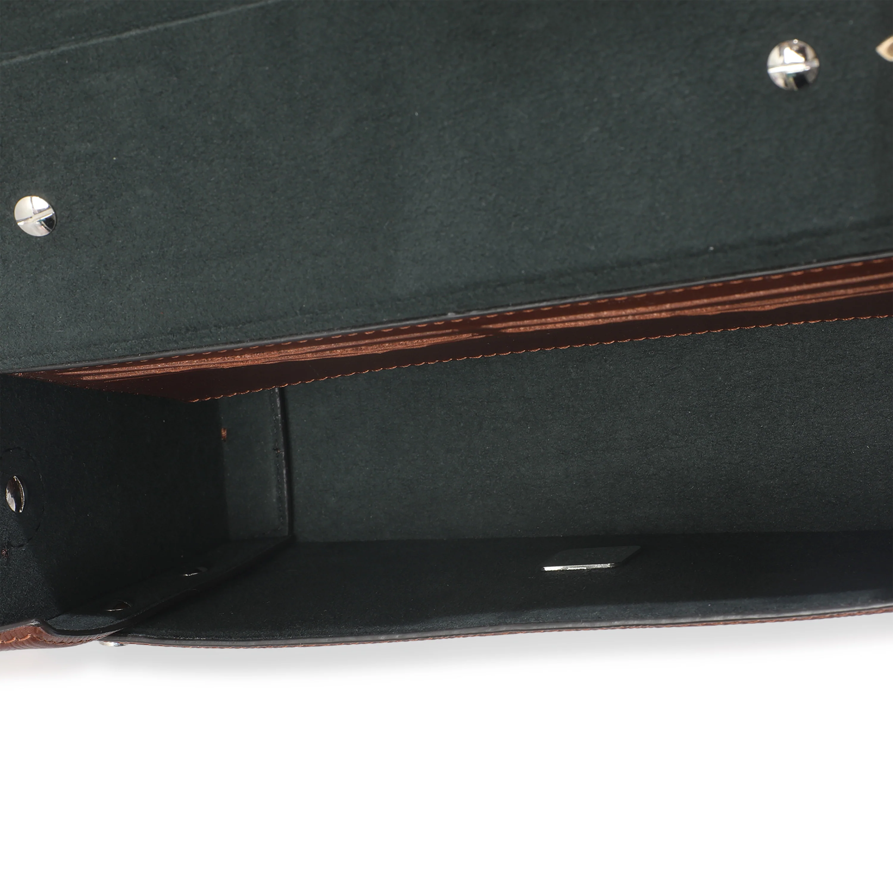Brown FF Leather Baguette Soft Trunk Crossbody - Image 9