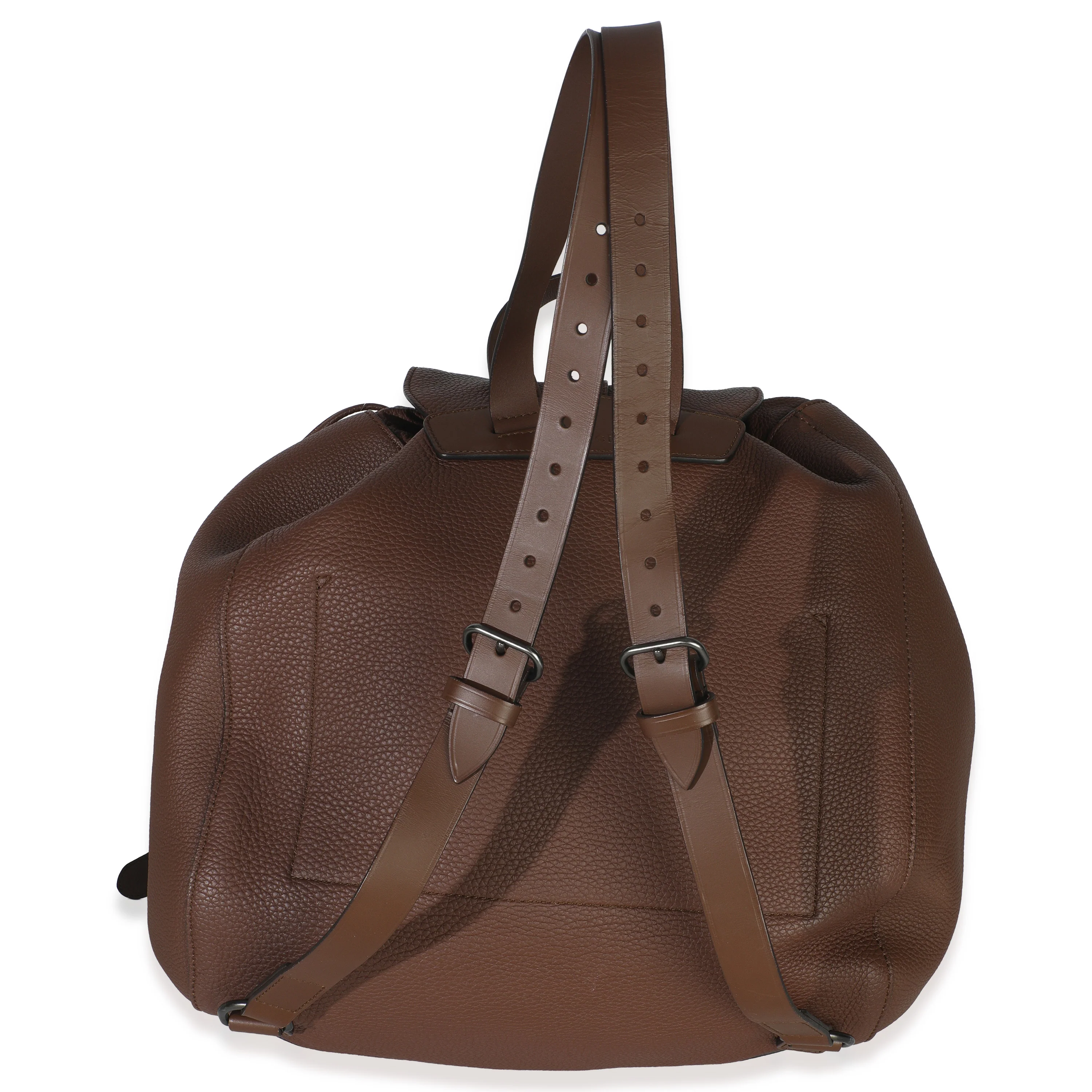 Brown Pebbled Leather Large Grand Prix Backpack - Image 4