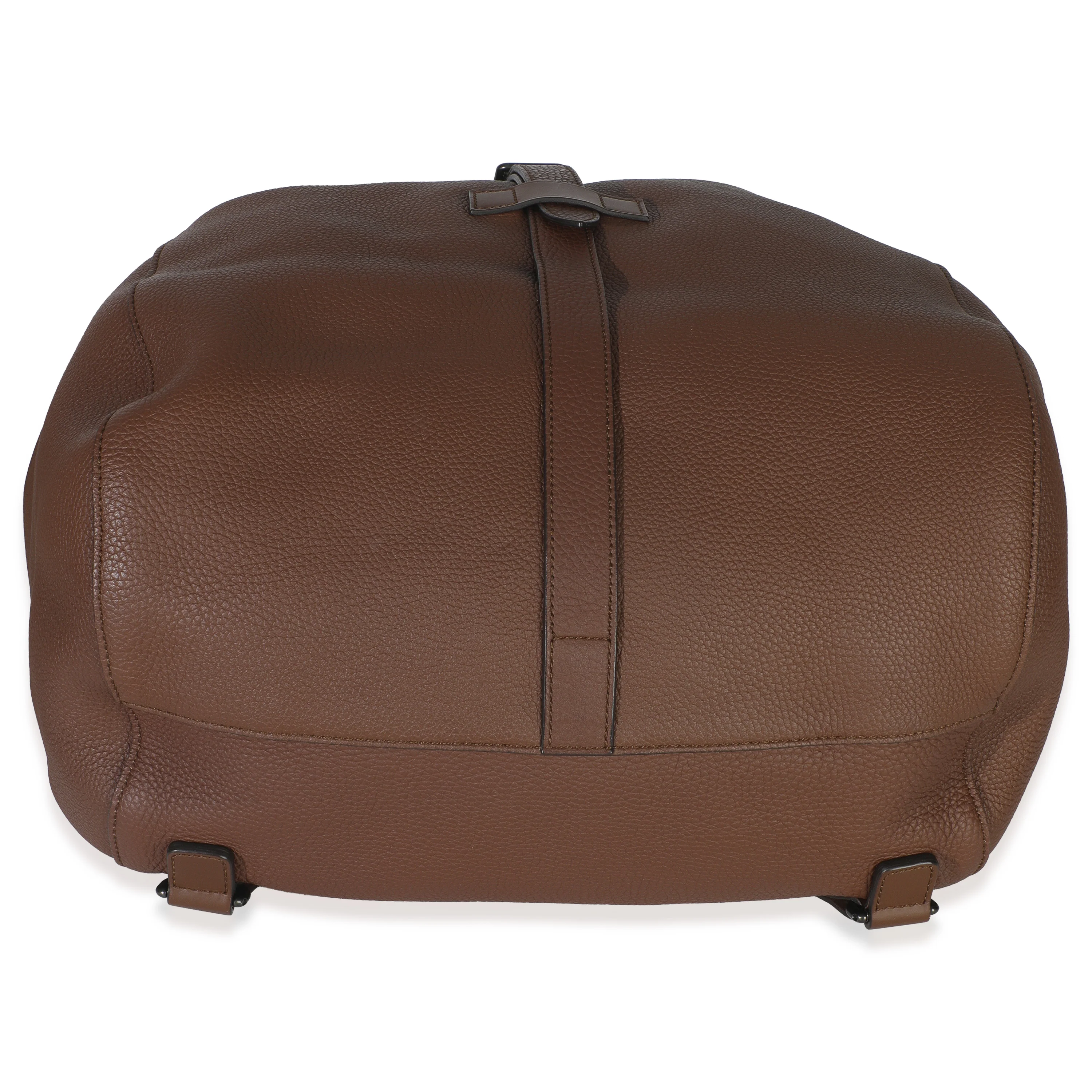 Brown Pebbled Leather Large Grand Prix Backpack - Image 5