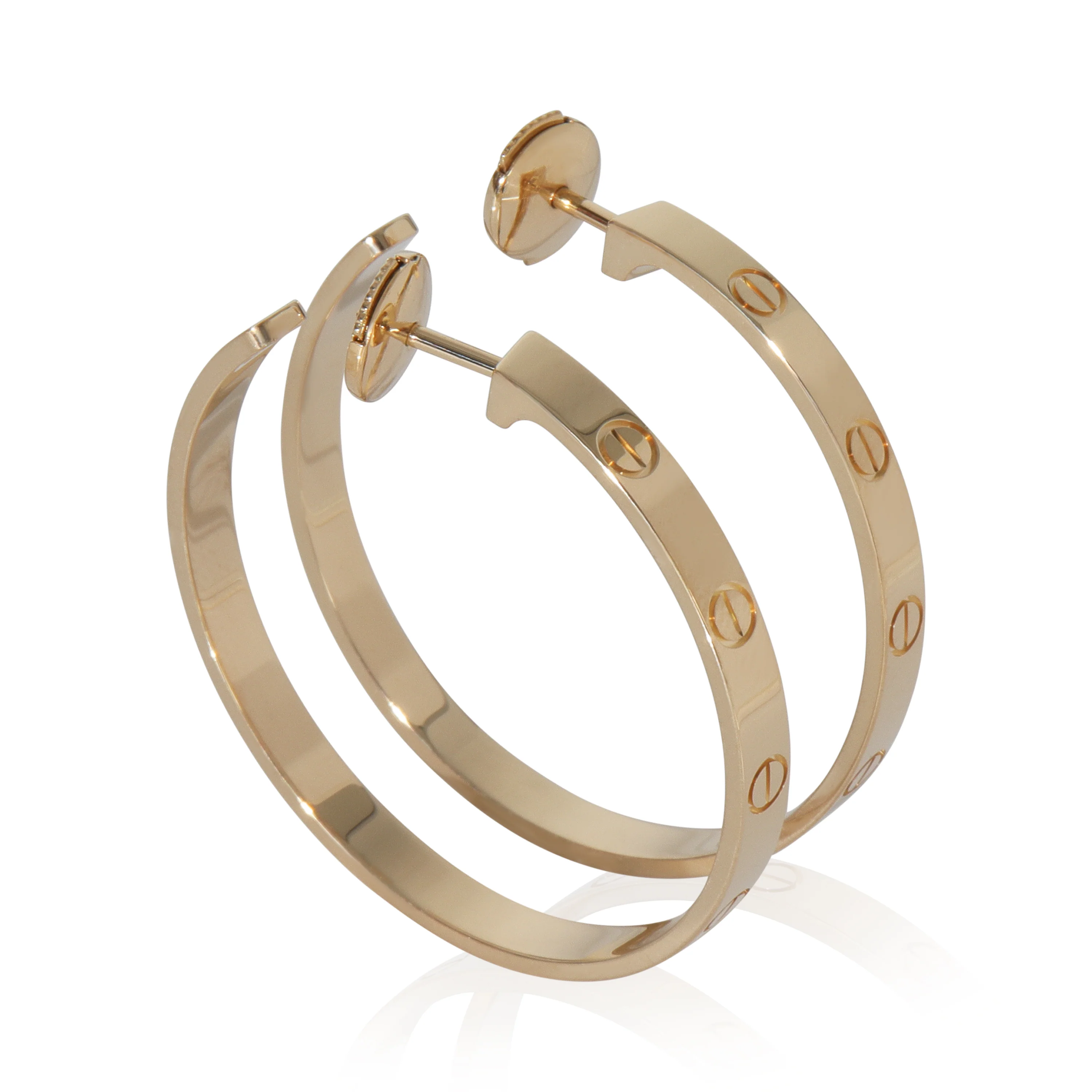 Yellow Gold  Large Model Love Hoop Earrings - Image 2