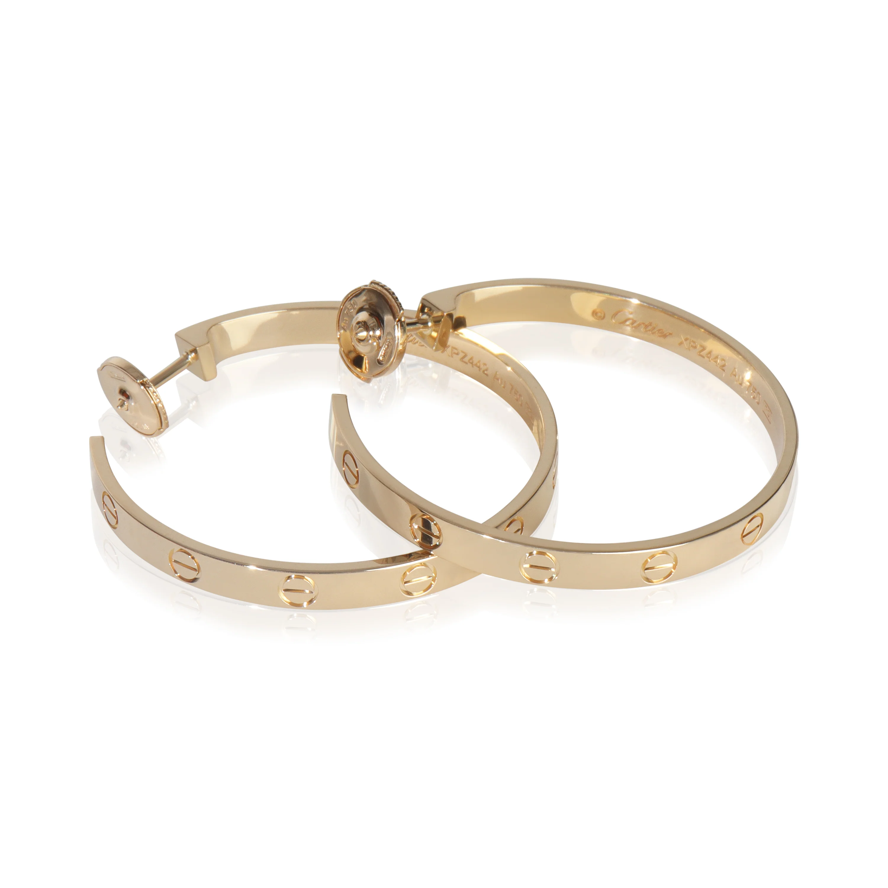 Yellow Gold  Large Model Love Hoop Earrings - Image 4