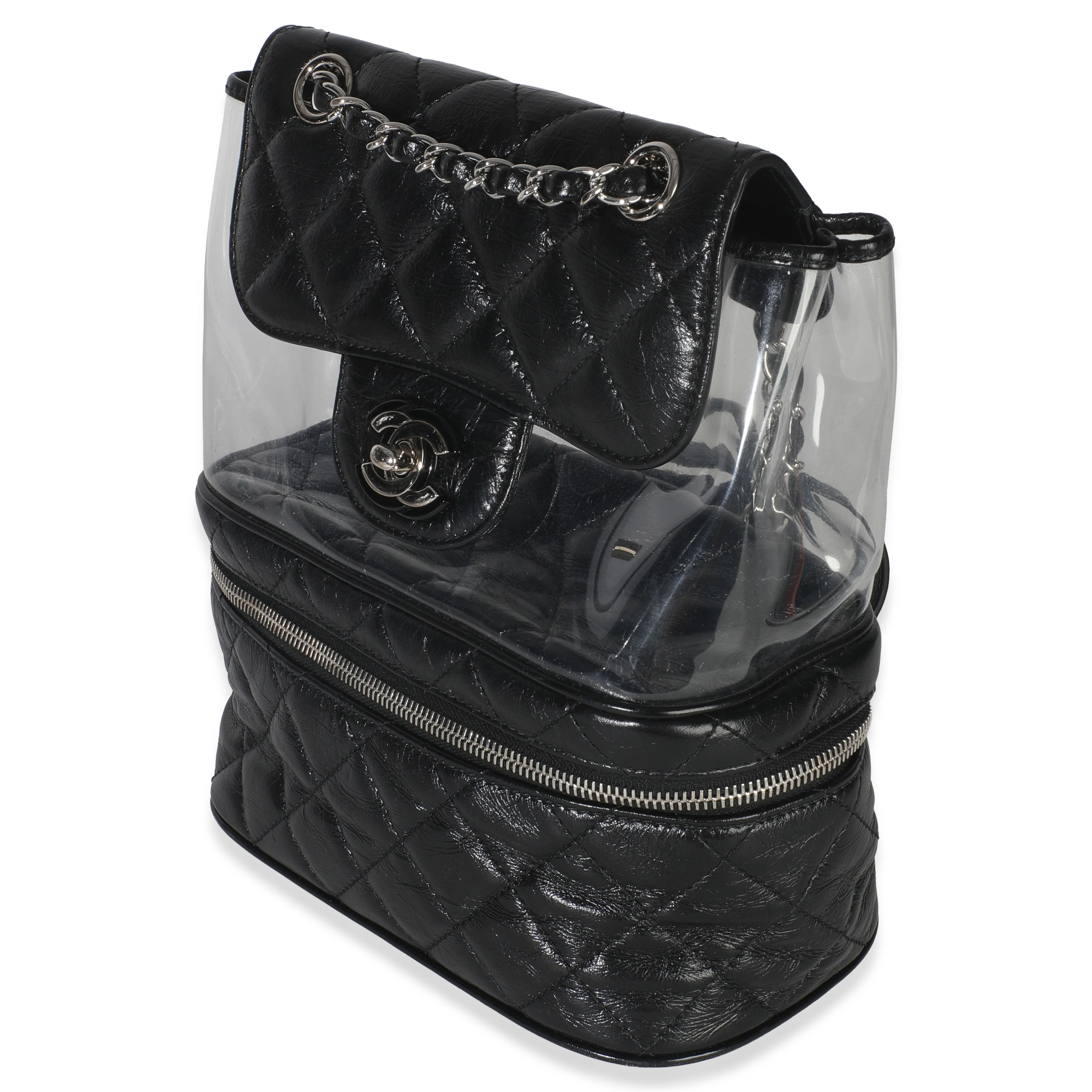 Black Crumpled Calfskin PVC Mini Backpack - Image 2
