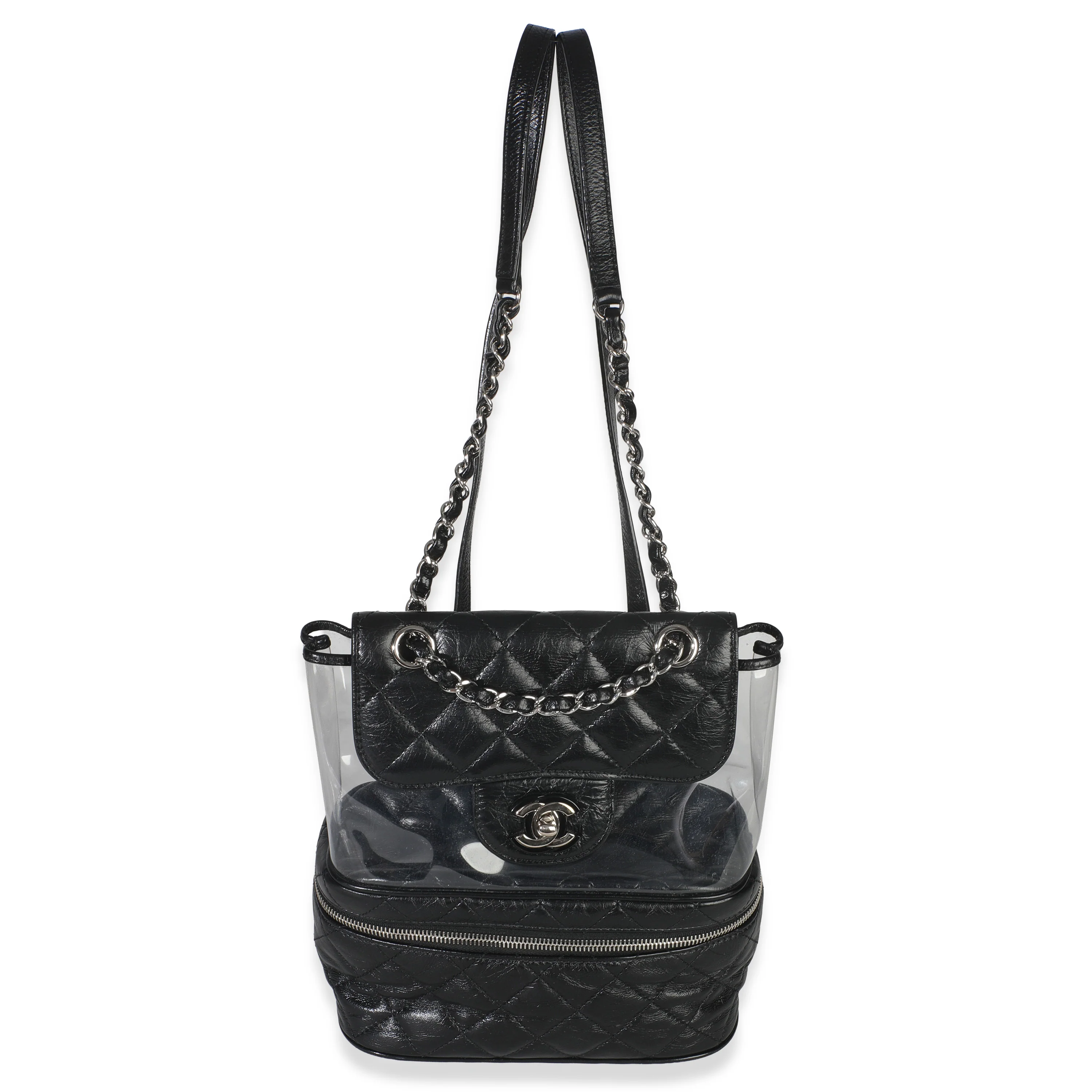 Black Crumpled Calfskin PVC Mini Backpack - Image 4