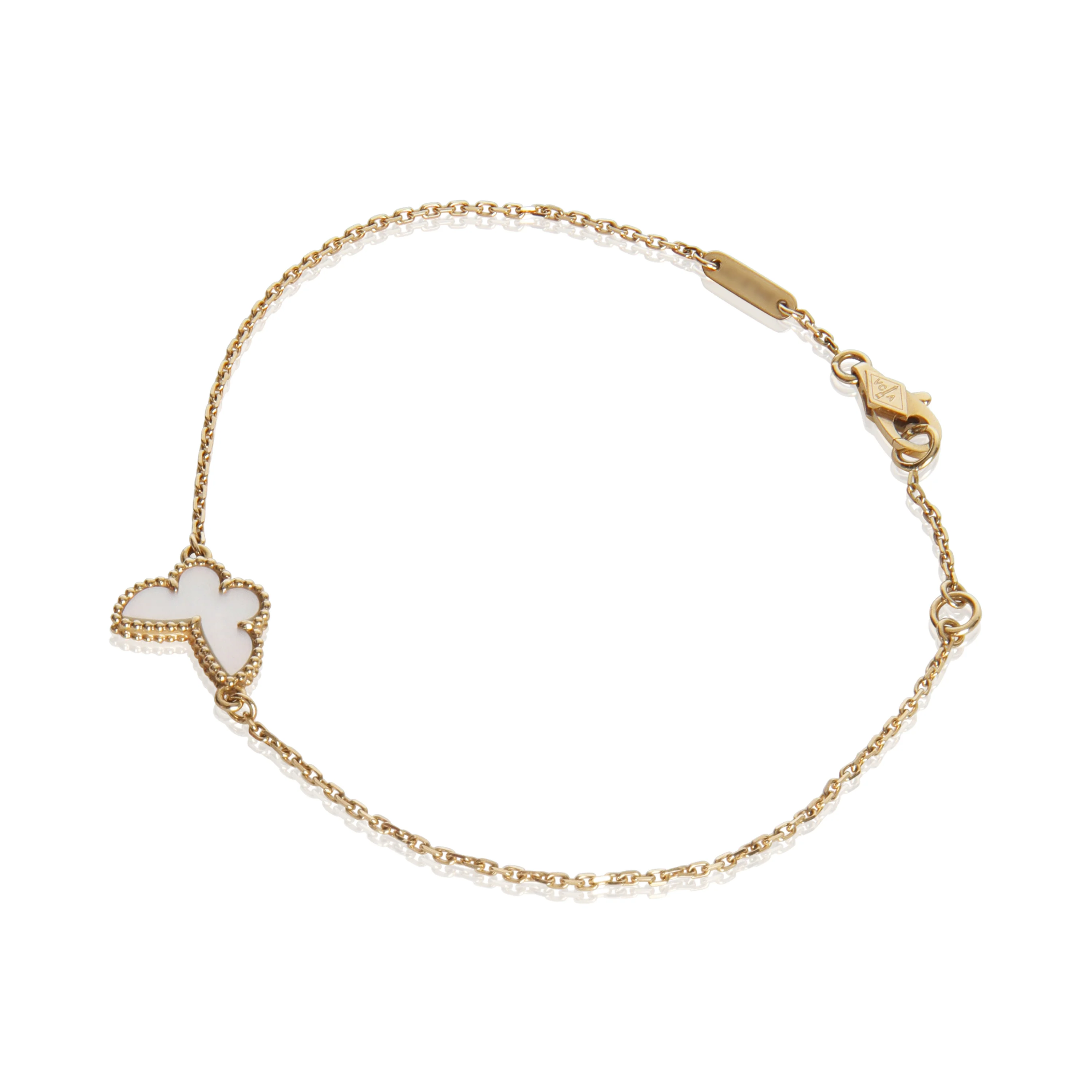 Yellow Gold Mother Of Pearl Sweet Butterflies Bracelet - Image 2