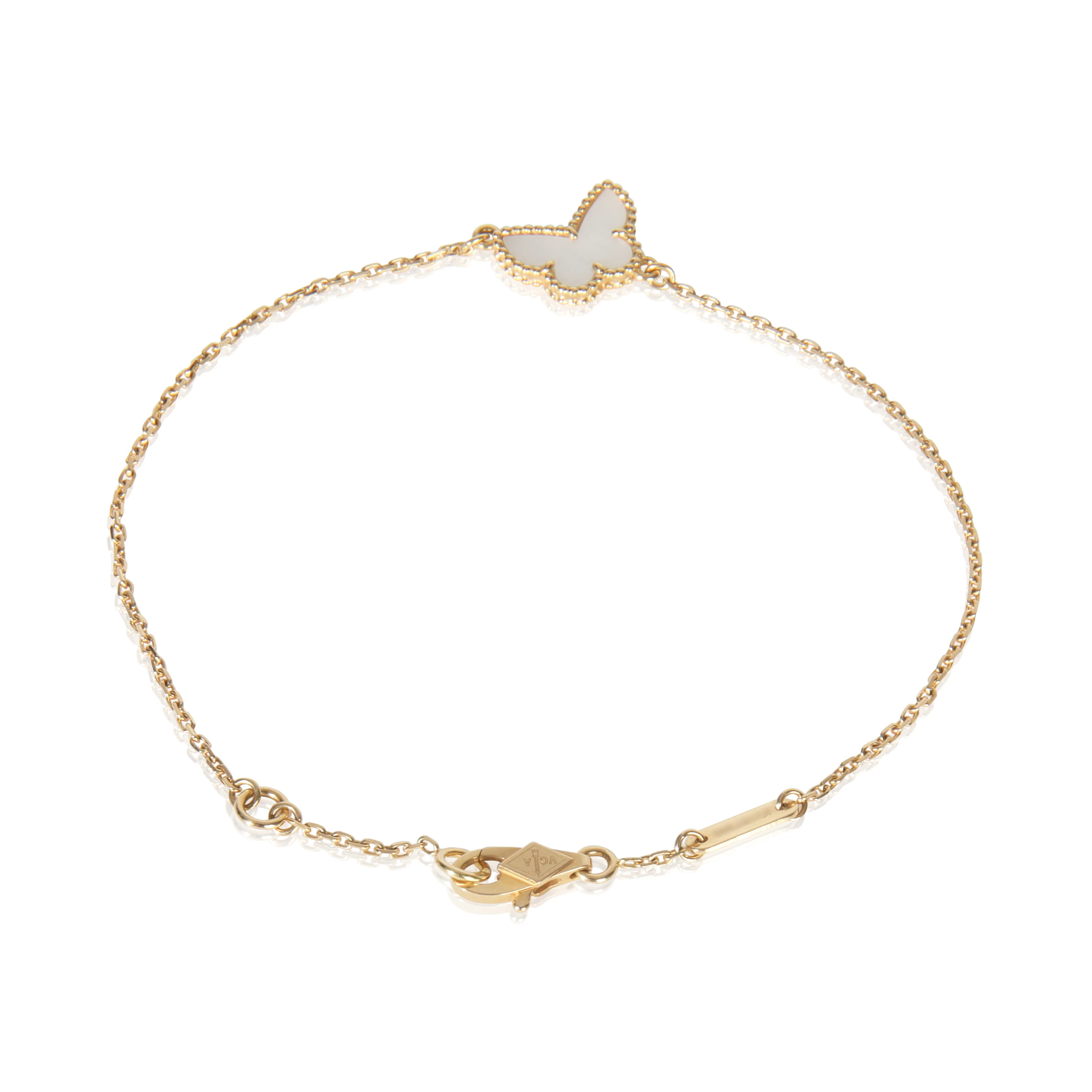 Yellow Gold Mother Of Pearl Sweet Butterflies Bracelet - Image 3