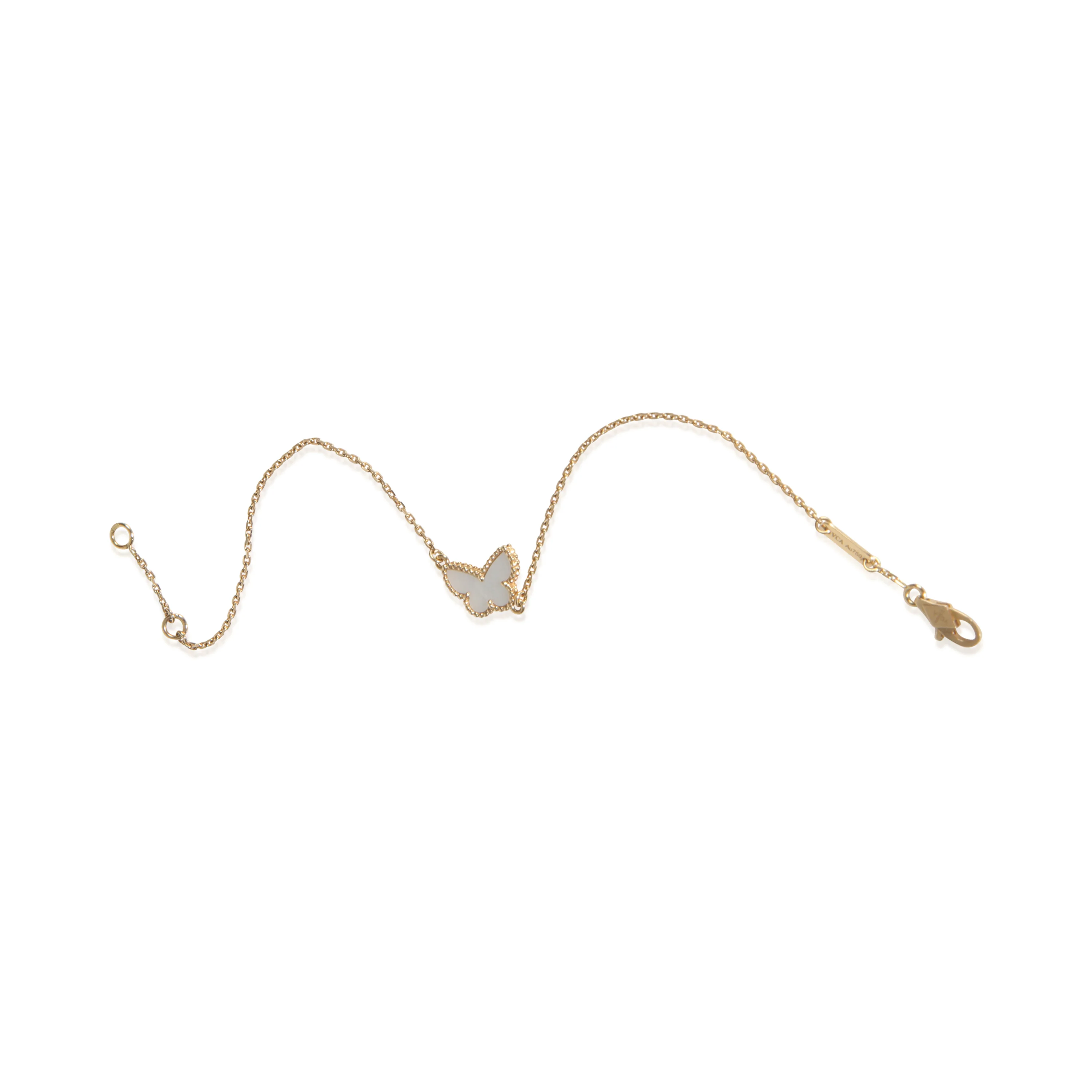 Yellow Gold Mother Of Pearl Sweet Butterflies Bracelet - Image 4