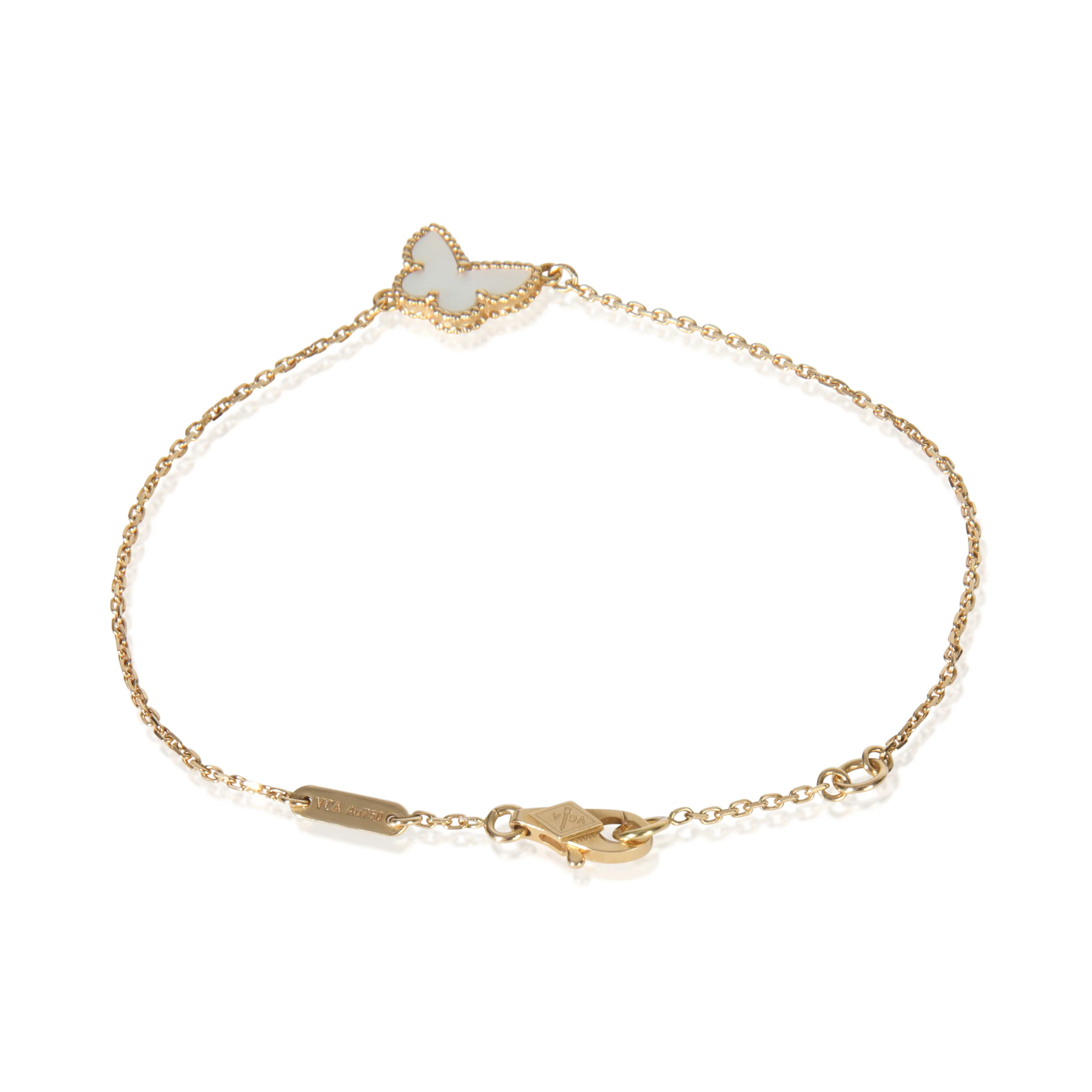 Yellow Gold Mother Of Pearl Sweet Butterflies Bracelet - Image 6