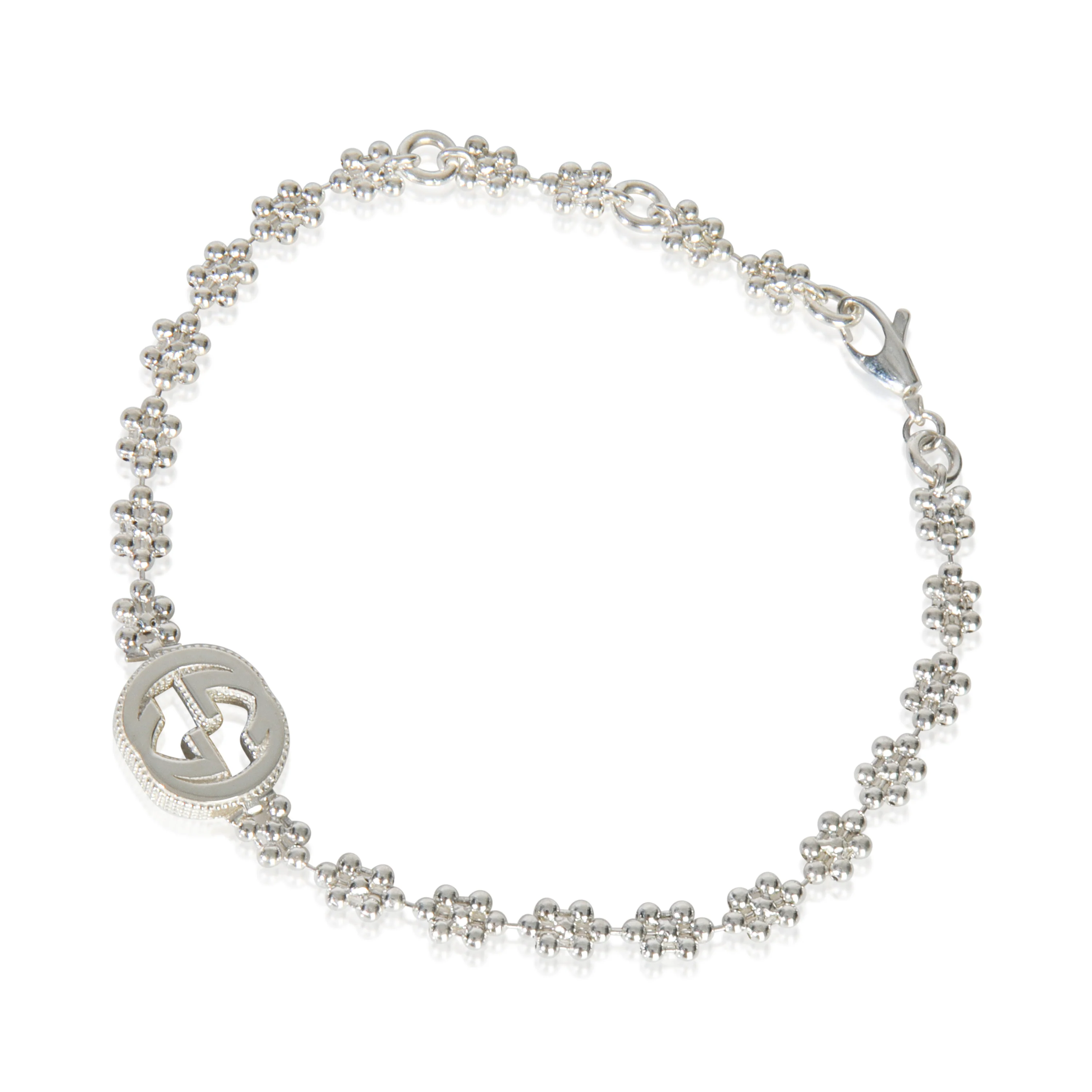 Sterling Silver Small Interlocking G Cluster Bracelet - Image 2