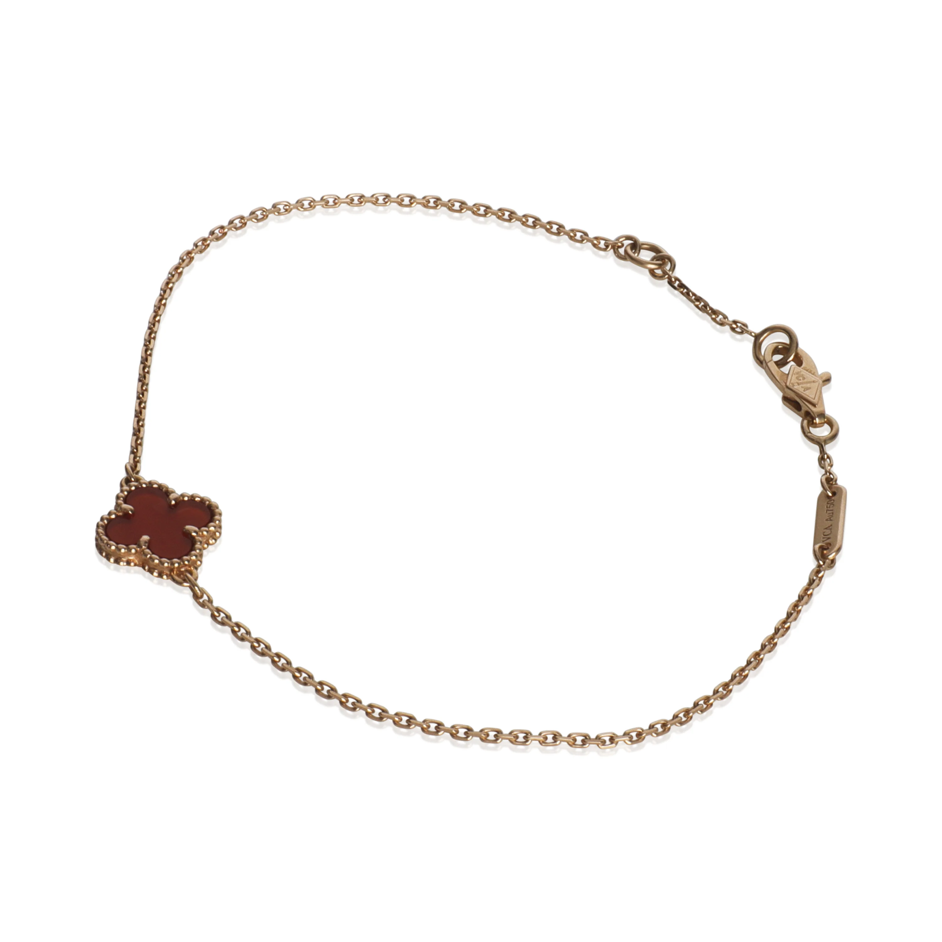 Rose Gold Carnelian Sweet Alhambra Bracelet - Image 2