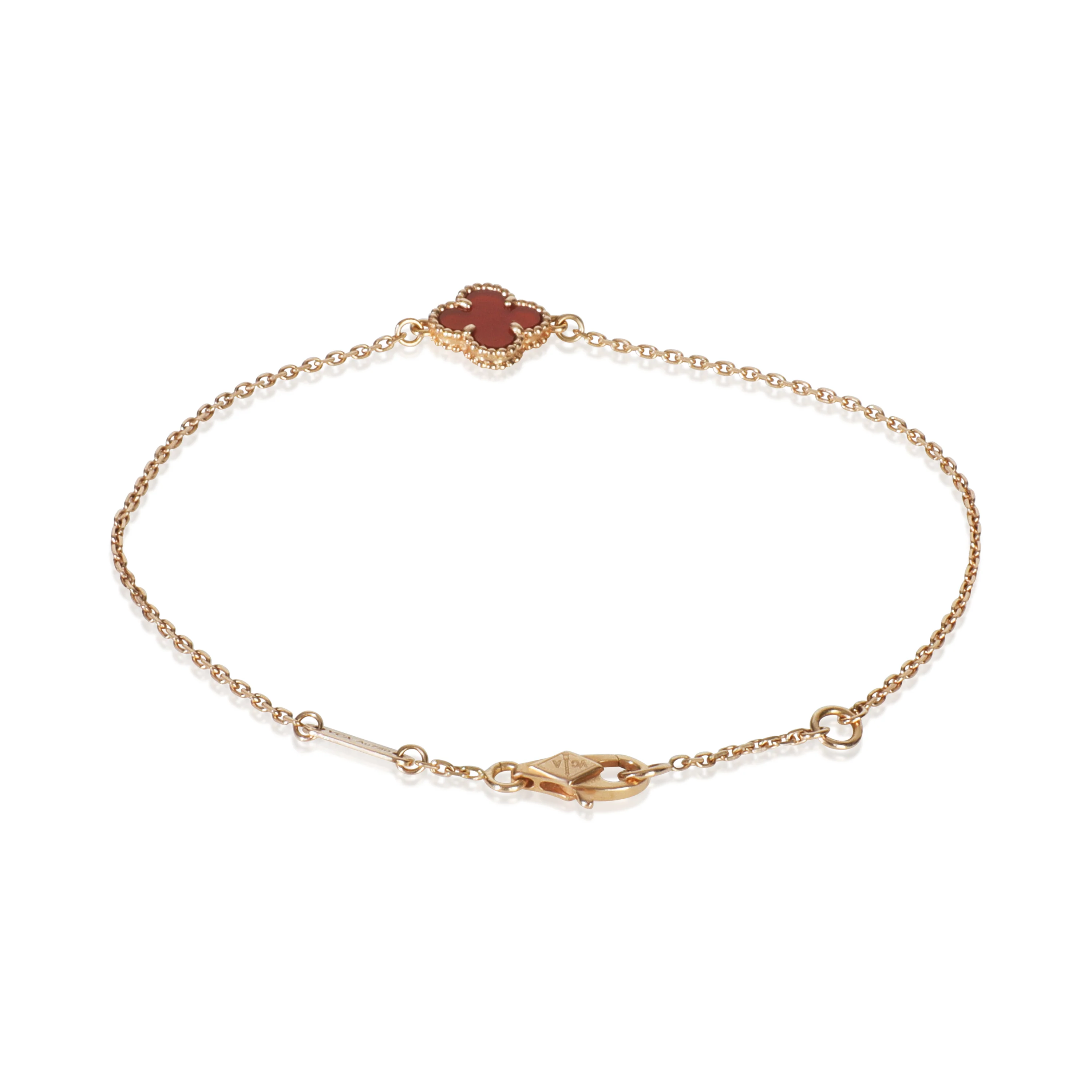 Rose Gold Carnelian Sweet Alhambra Bracelet - Image 3