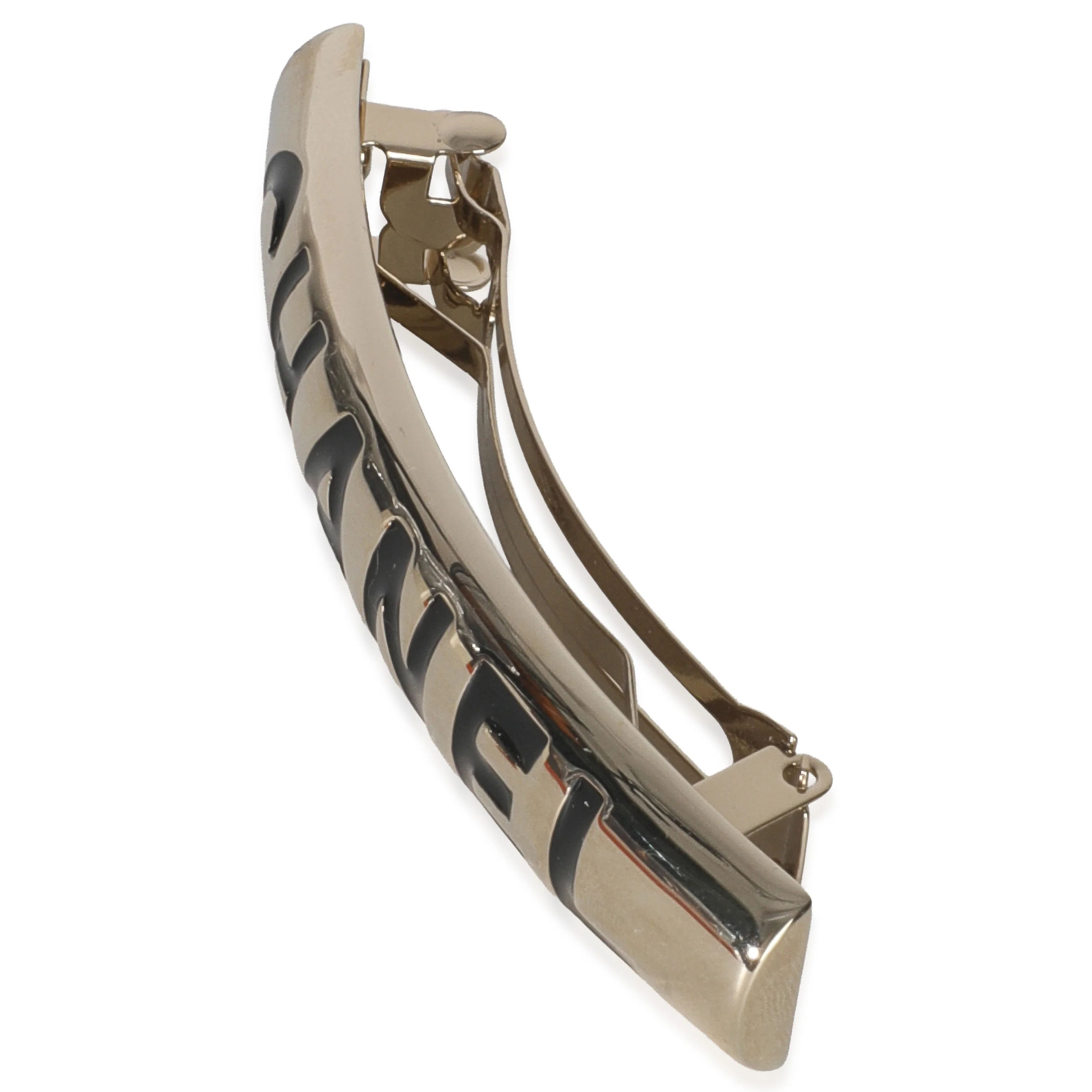 25A Gold Metal Enamel Logo Hair Clip - Image 3