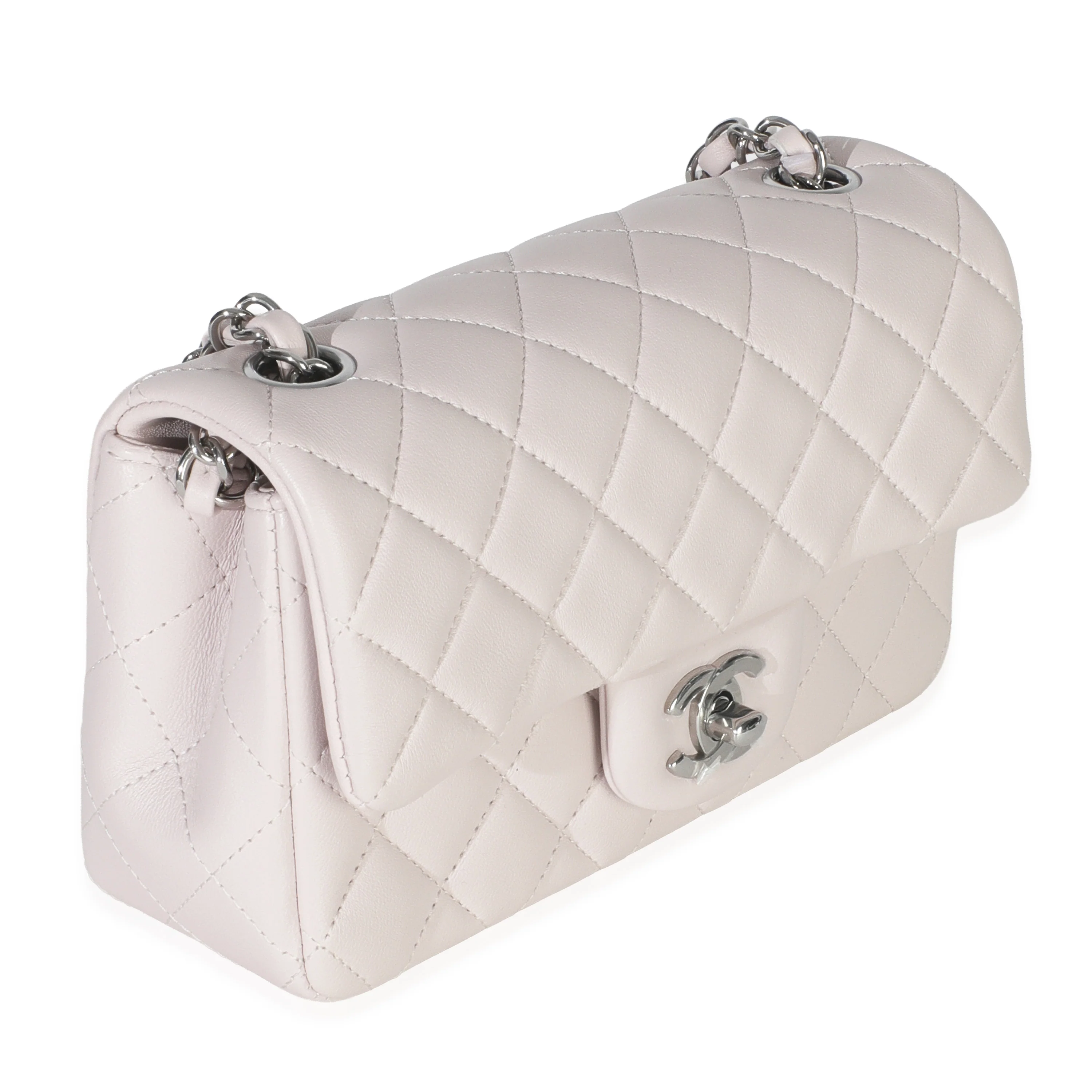 Violet Clair Quilted Lambskin Rectangle Mini Flap - Image 3