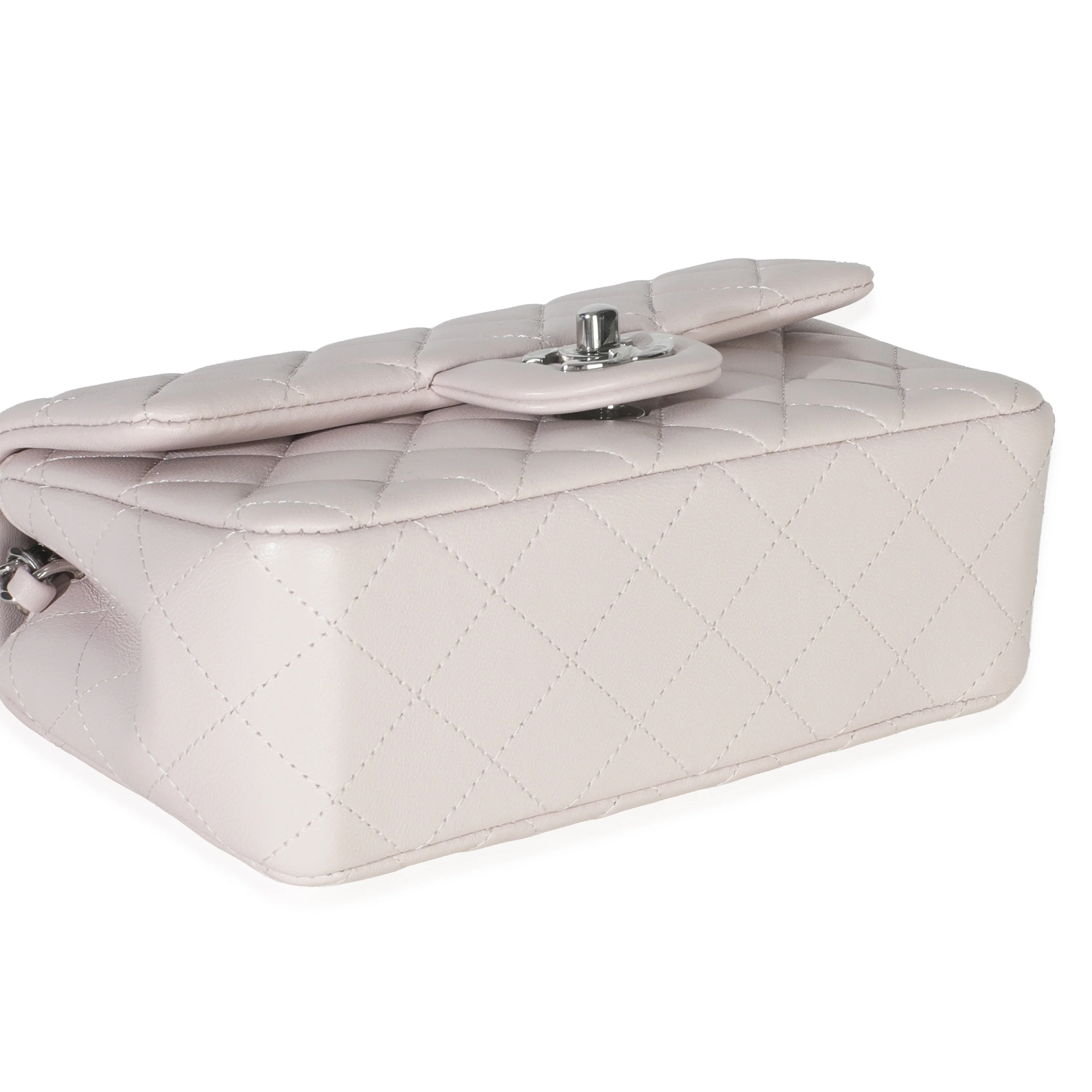 Violet Clair Quilted Lambskin Rectangle Mini Flap - Image 6
