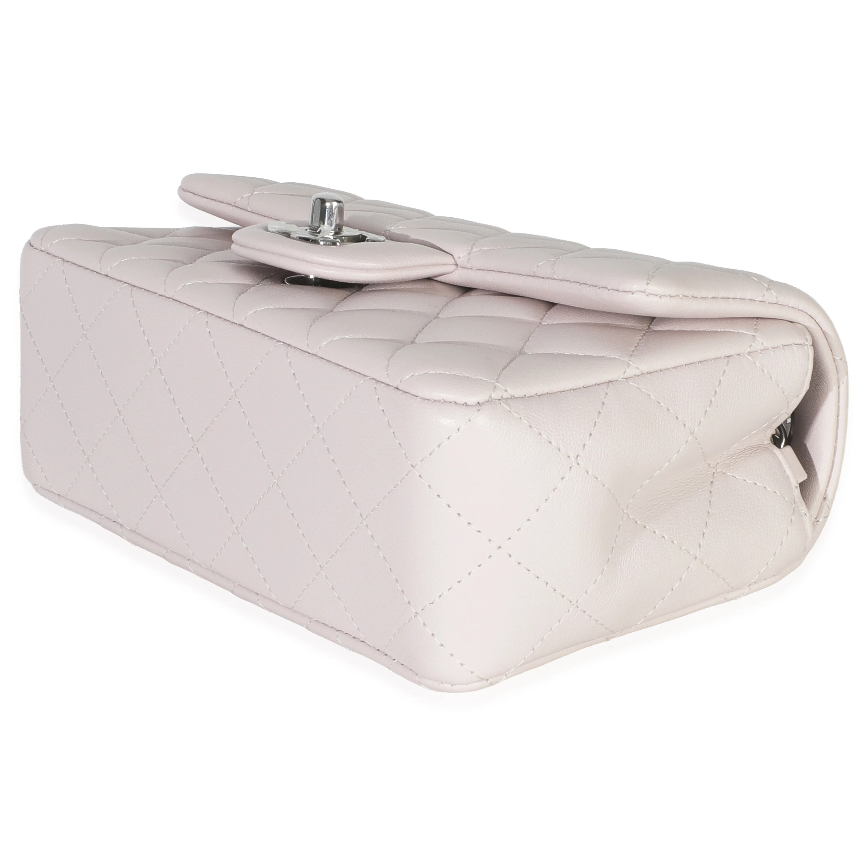 Violet Clair Quilted Lambskin Rectangle Mini Flap - Image 7