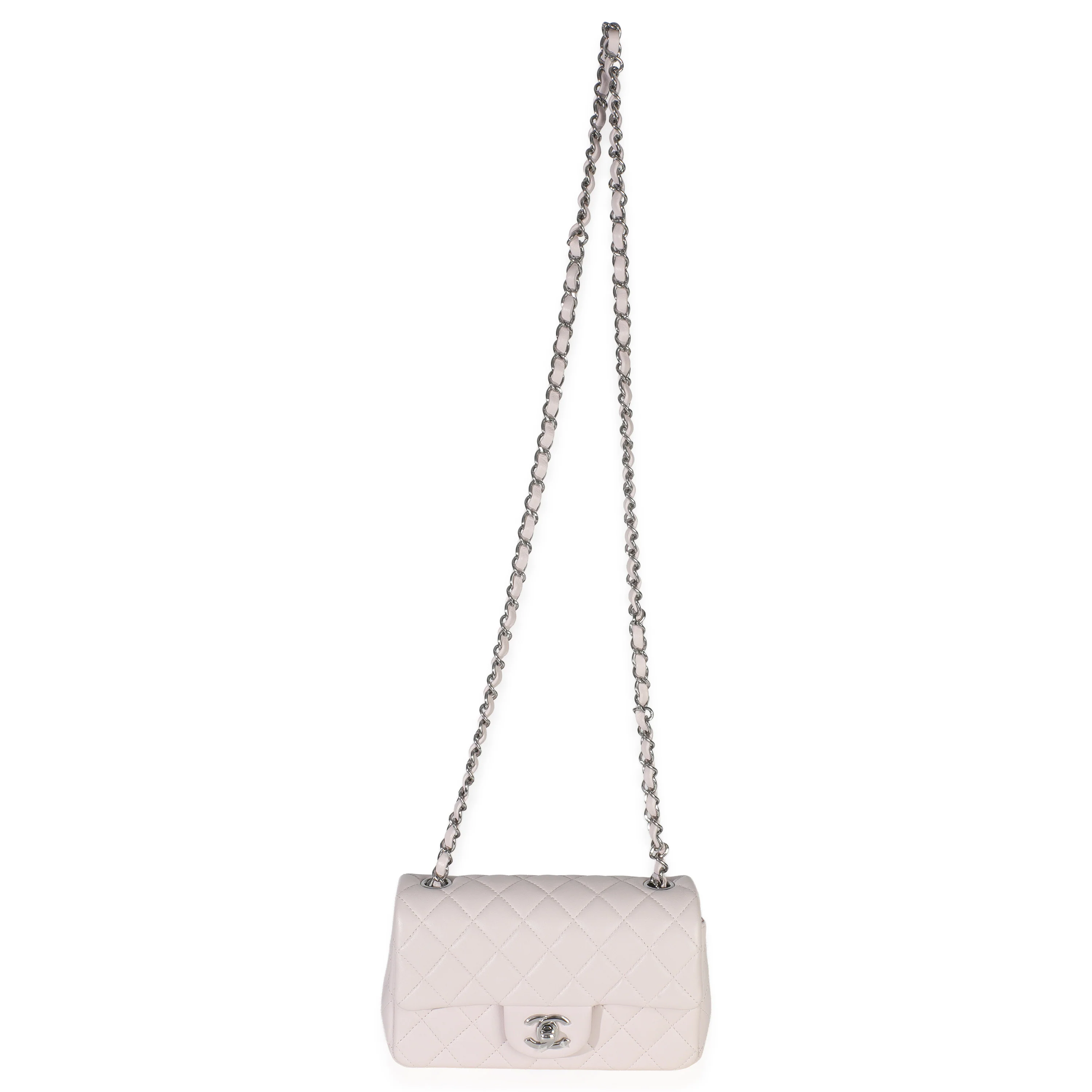 Violet Clair Quilted Lambskin Rectangle Mini Flap - Image 8