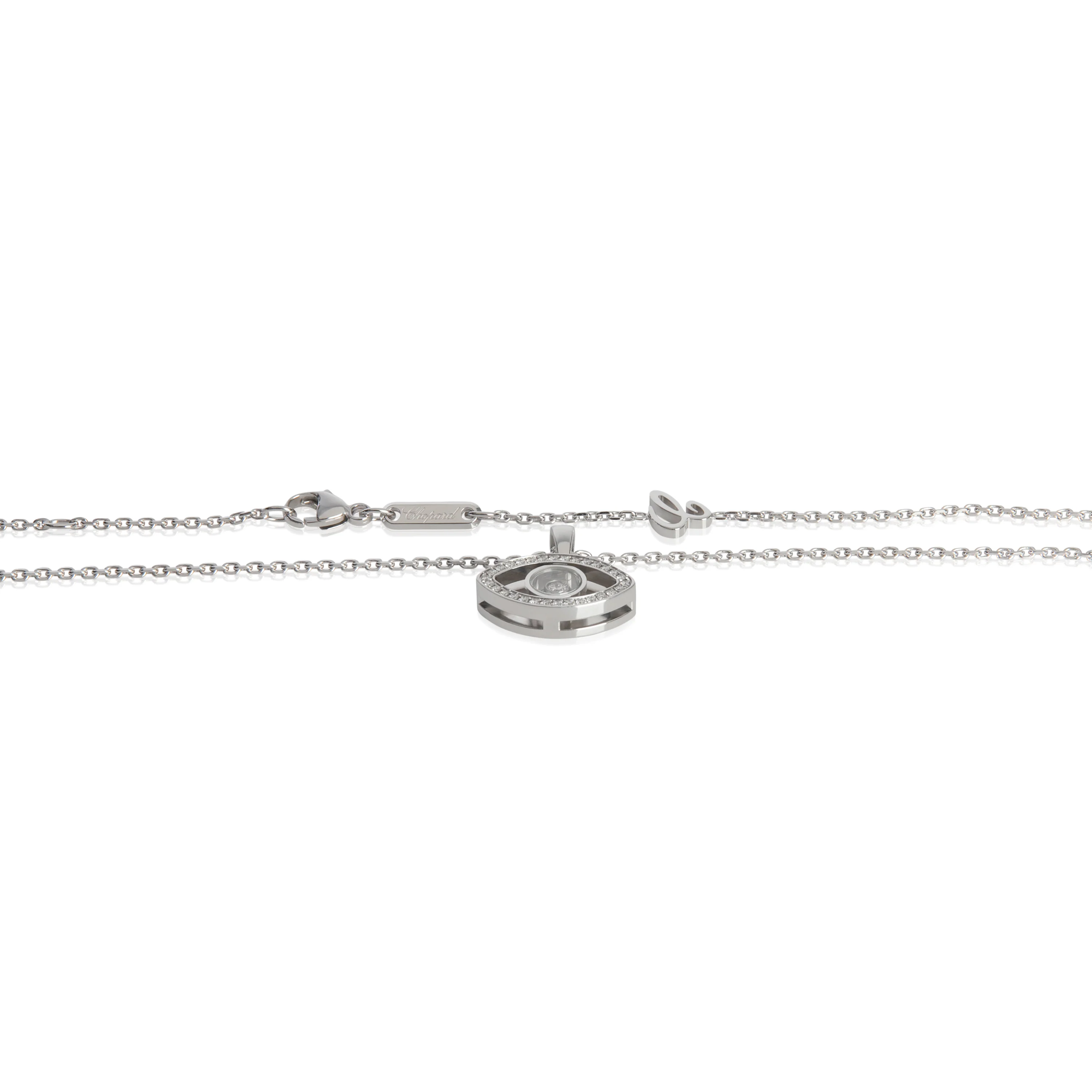 White Gold Diamond Happy Diamond Evil Eye Pendant - Image 2