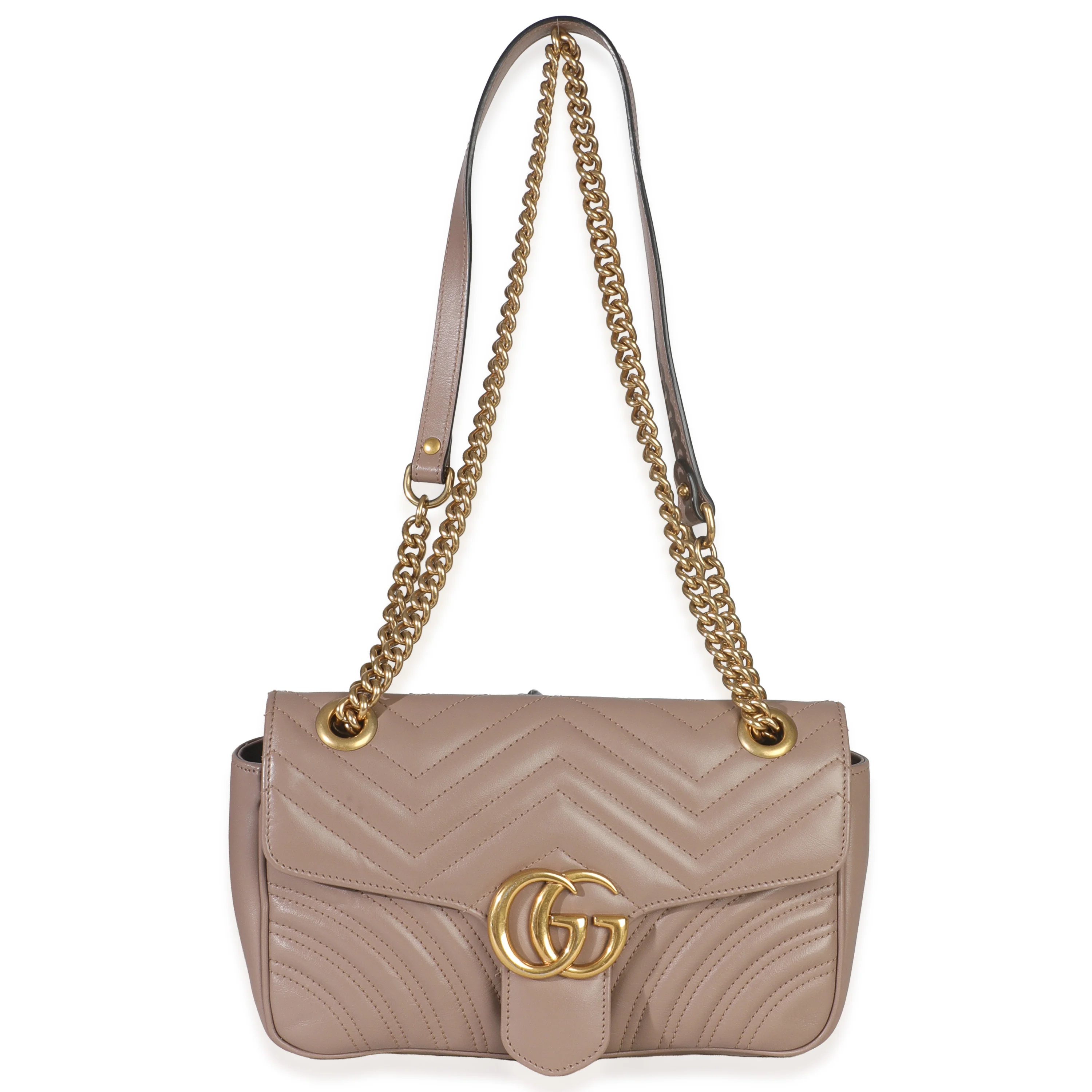 Porcelain Rose Calfskin Matelasse Medium GG Marmont Shoulder Bag - Image 8