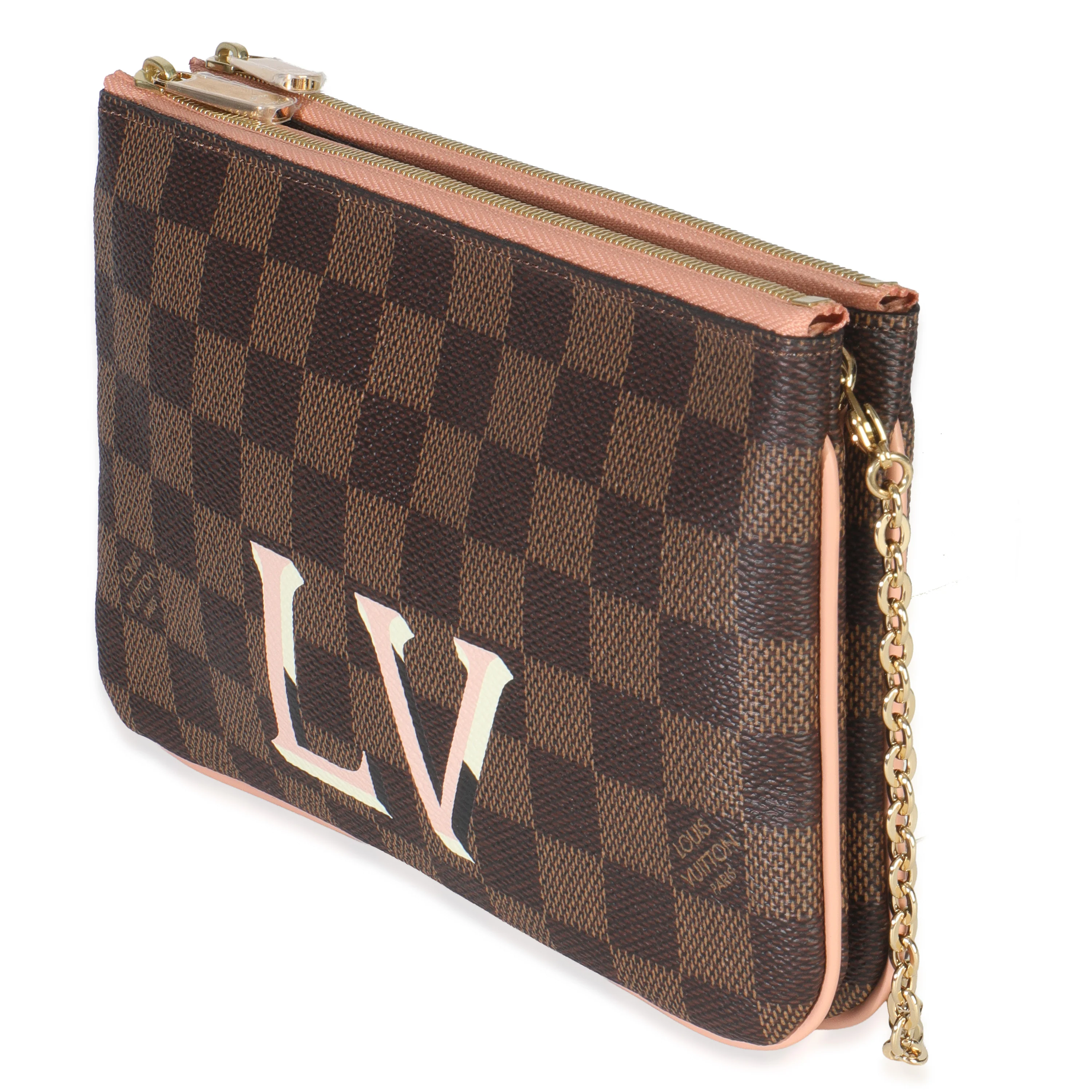 Damier Ebene Canvas Double Zip Pochette - Image 2