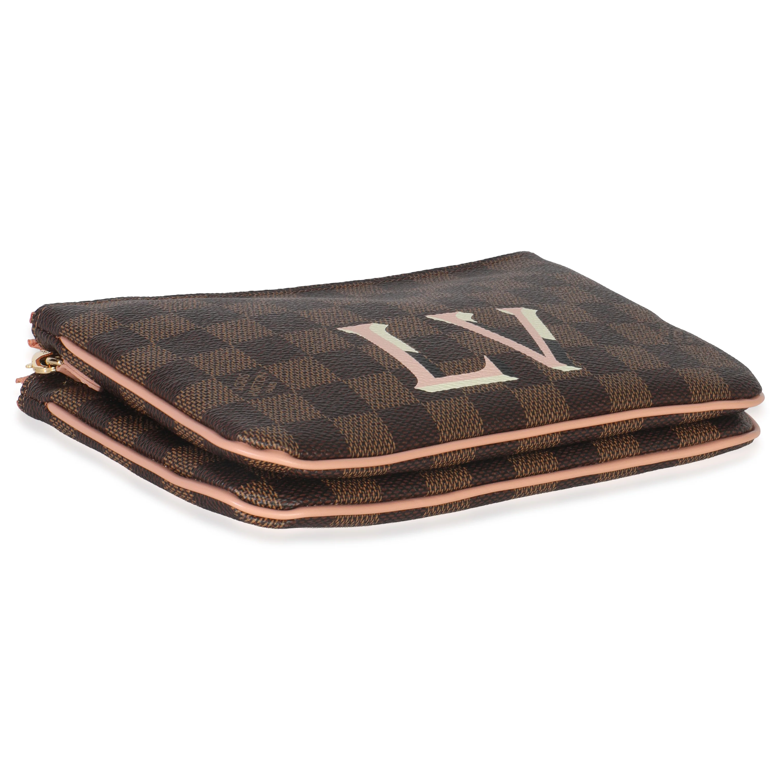 Damier Ebene Canvas Double Zip Pochette - Image 6