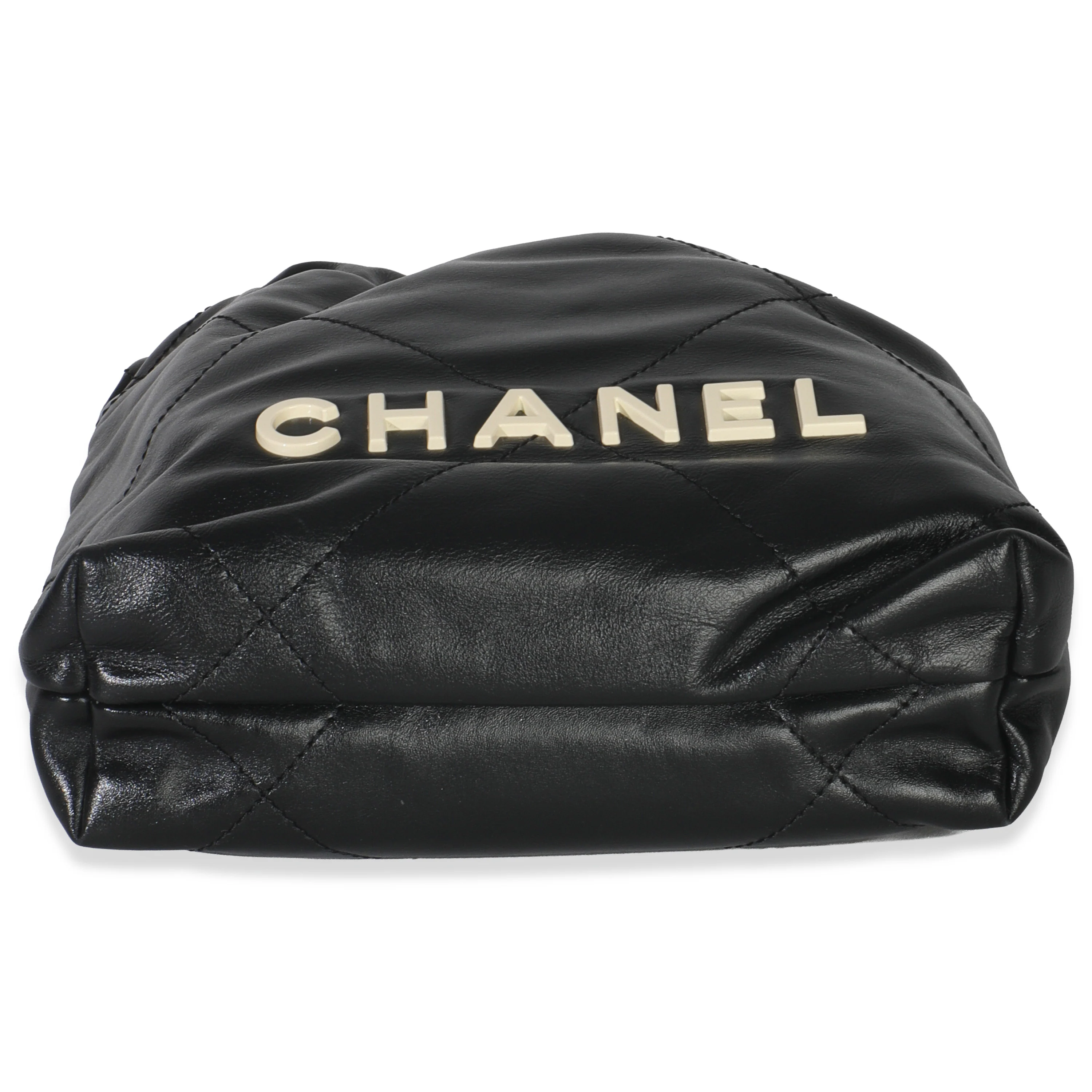 Black Quilted Calfskin Mini Chanel 22 Hobo - Image 7