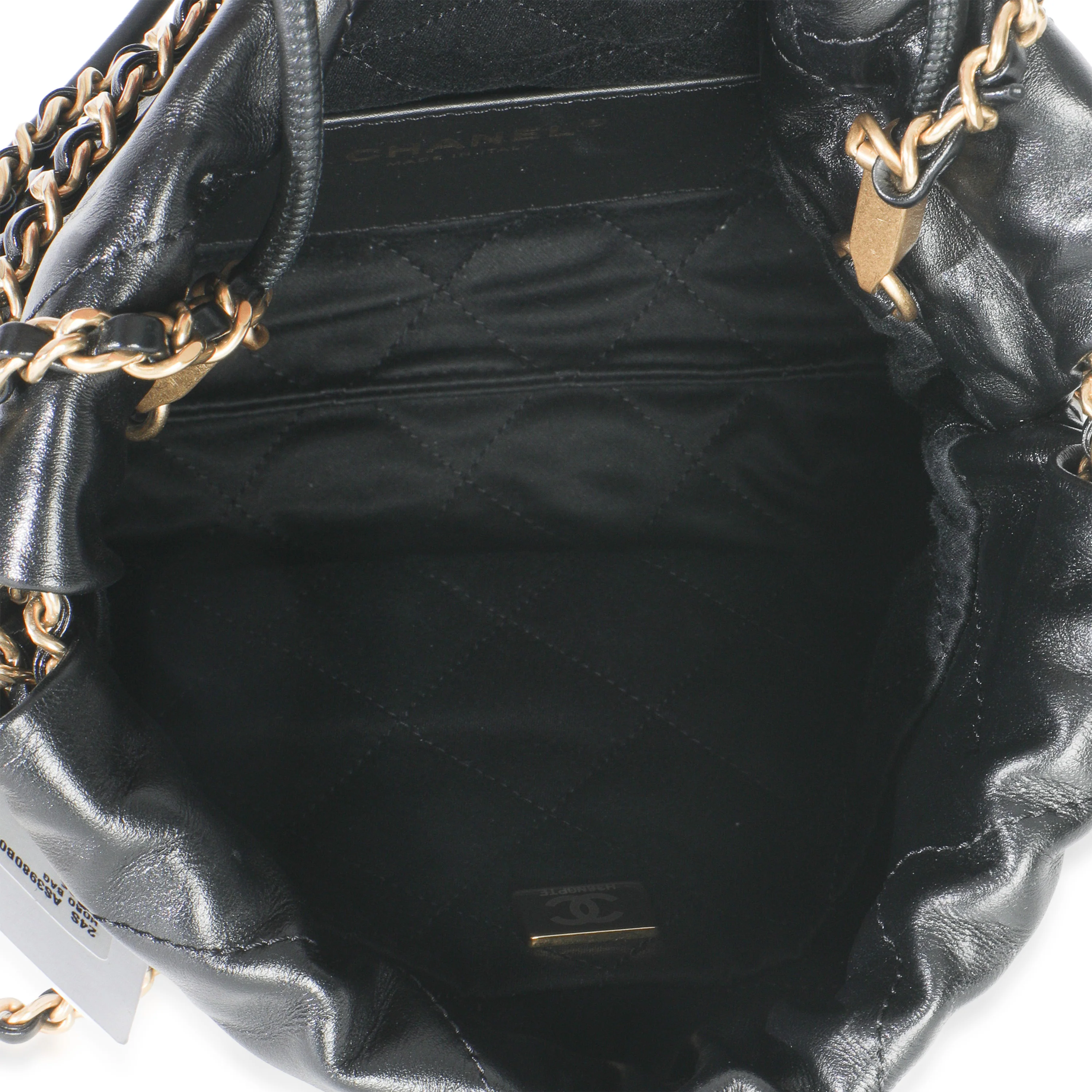 Black Quilted Calfskin Mini Chanel 22 Hobo - Image 9