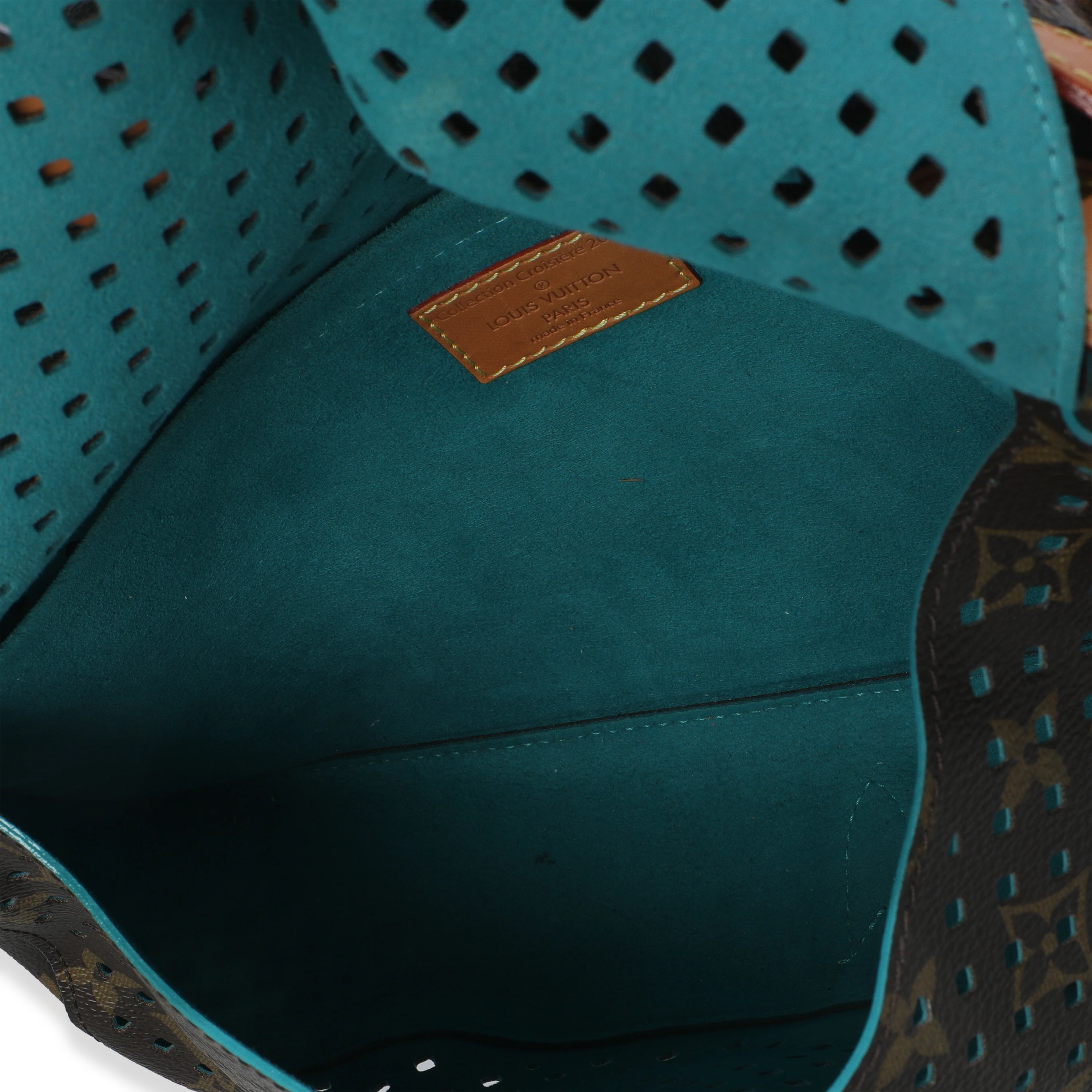 Teal Monogram Canvas Flore Perforated Saumur - Image 7