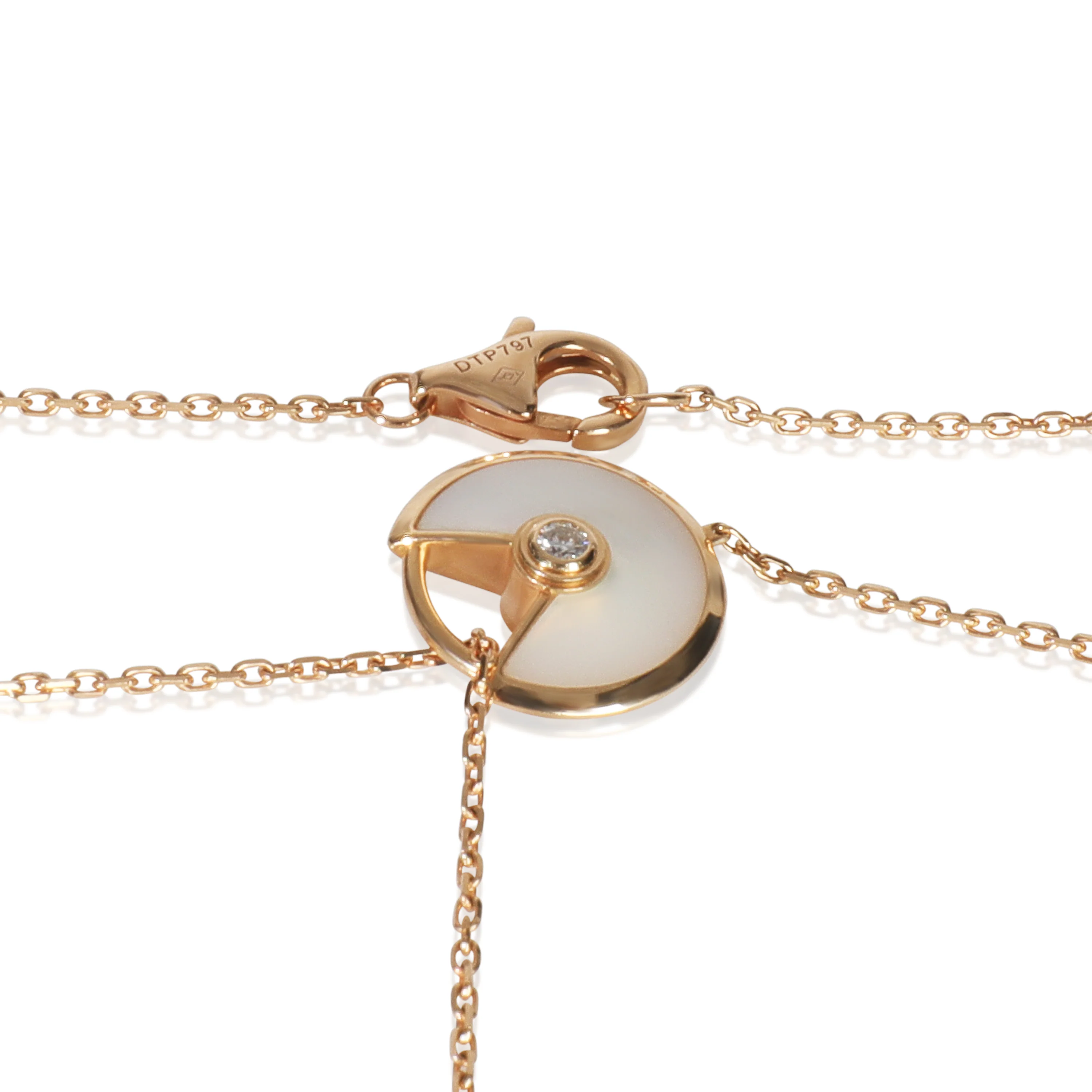 Rose Gold Mother Of Pearl and Onyx Amulette de Cartier Lariat Necklace - Image 4