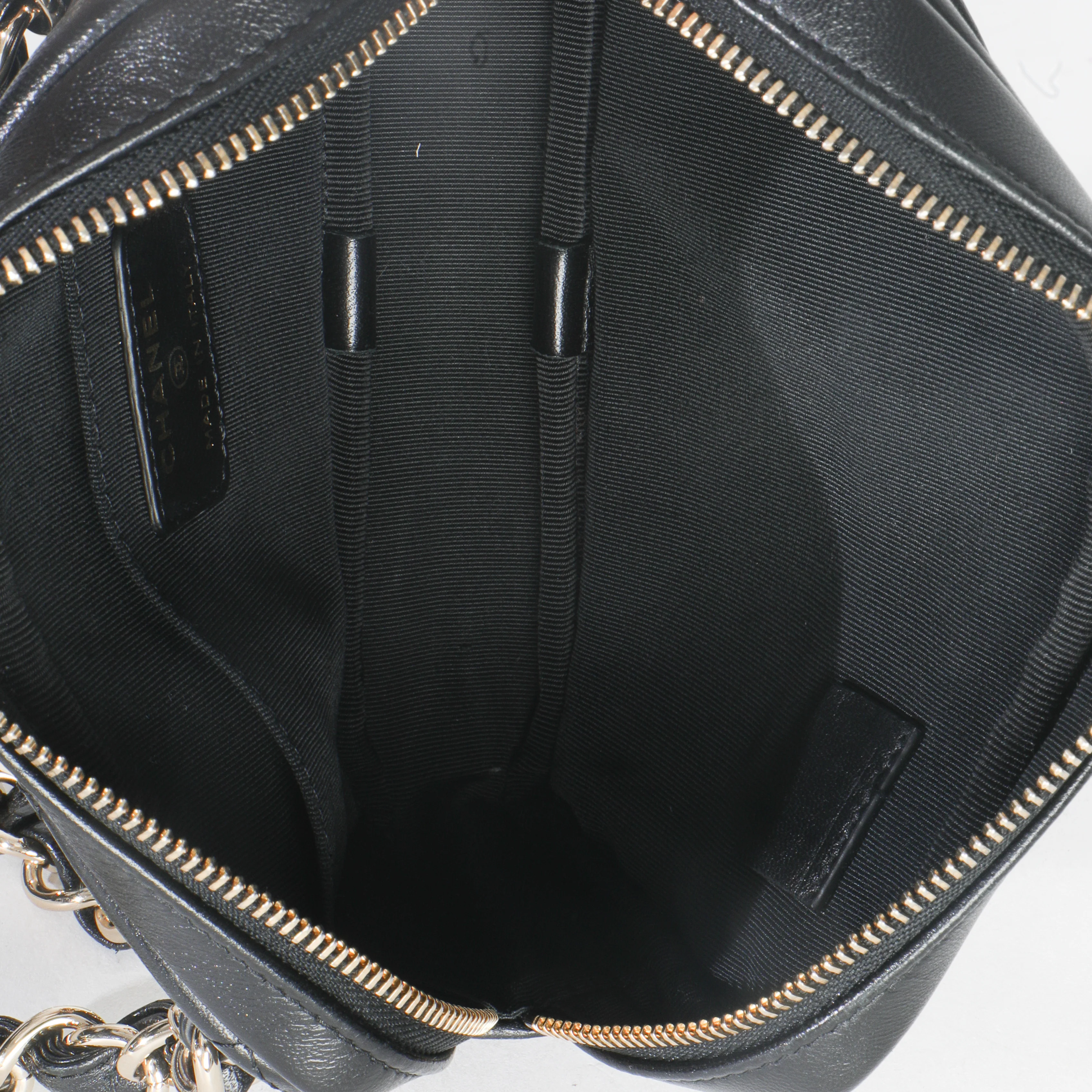 Black Quilted Lambskin Front Pocket Belt Bag - Image 8