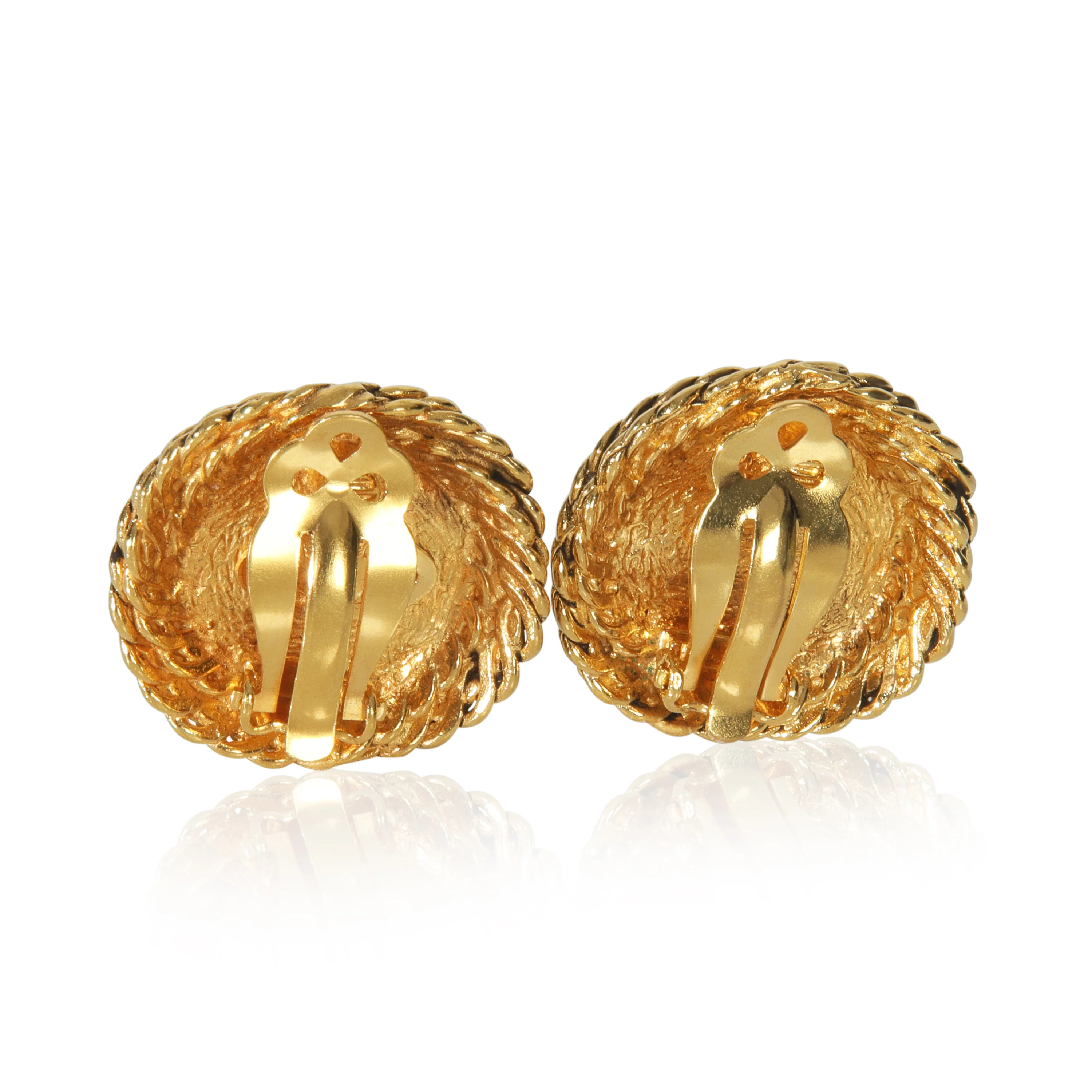 Gold-Plated Vintage 1984 Faux Pearl Earrings - Image 3