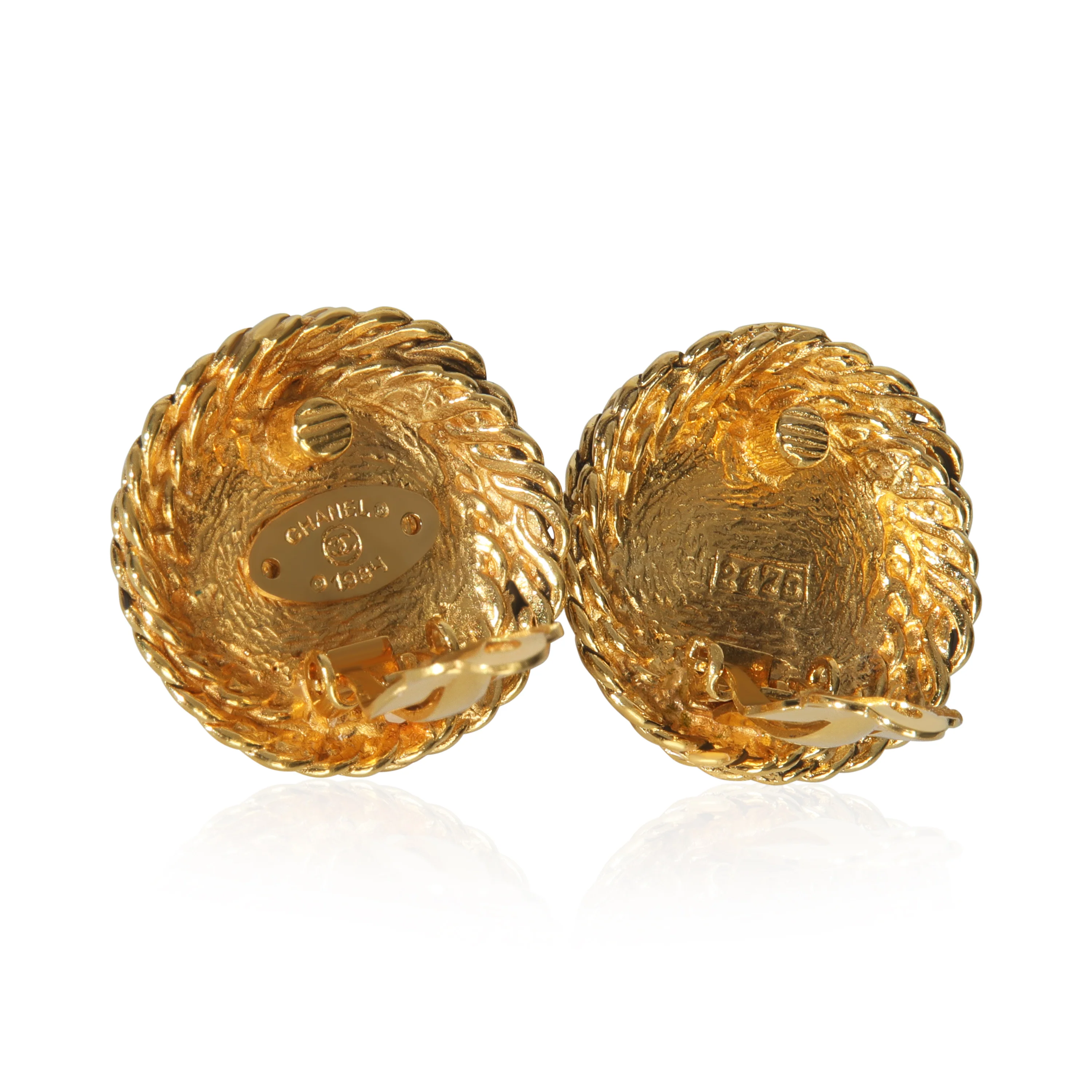 Gold-Plated Vintage 1984 Faux Pearl Earrings - Image 4