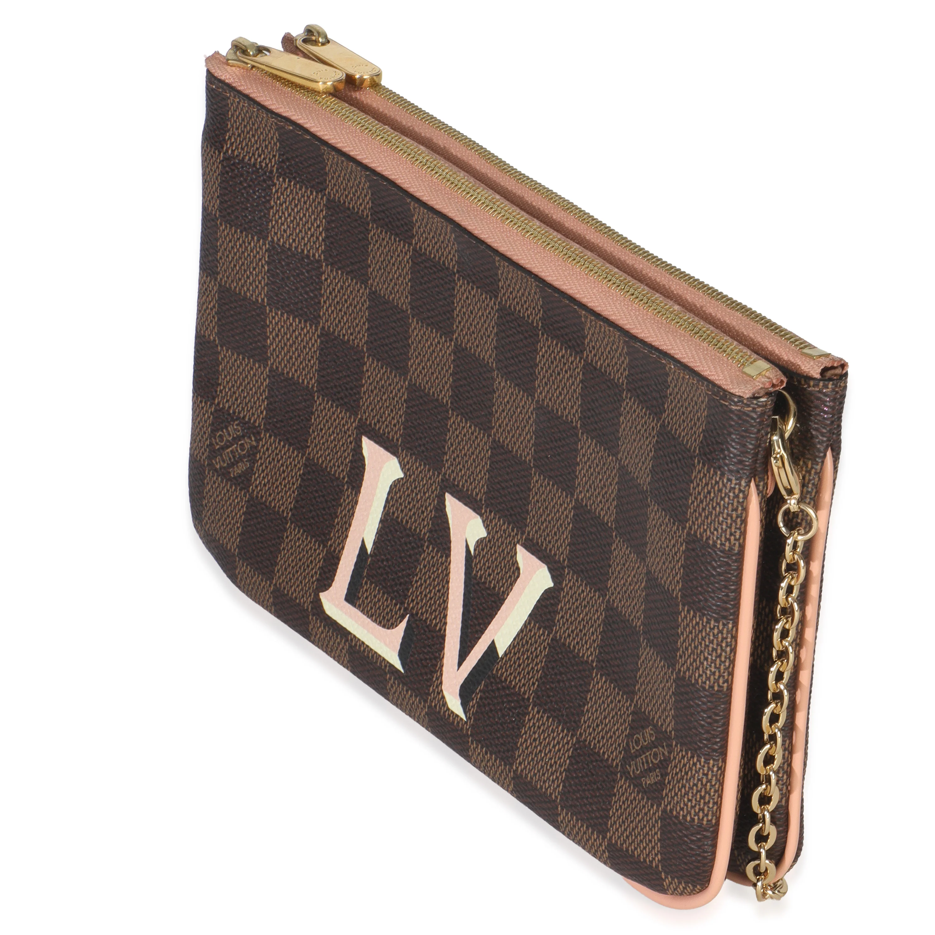 Damier Ebene Canvas Double Zip Pochette - Image 2
