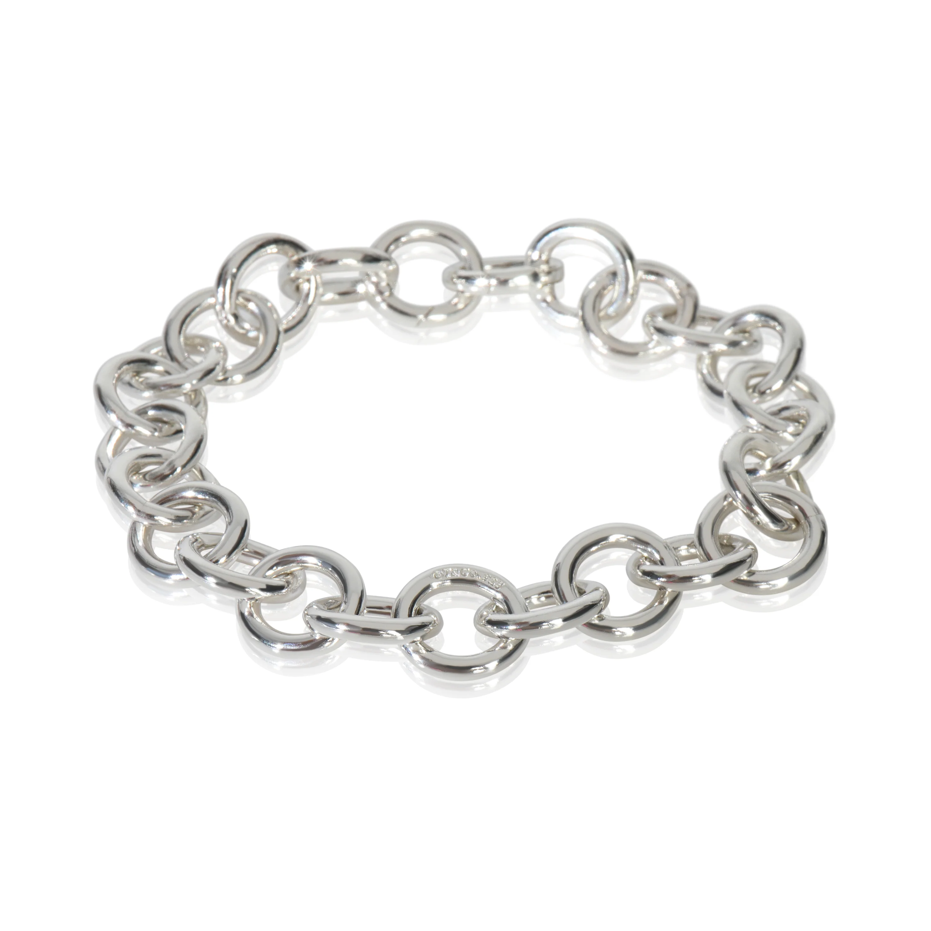 Sterling Silver Round Link Clasping End Bracelet